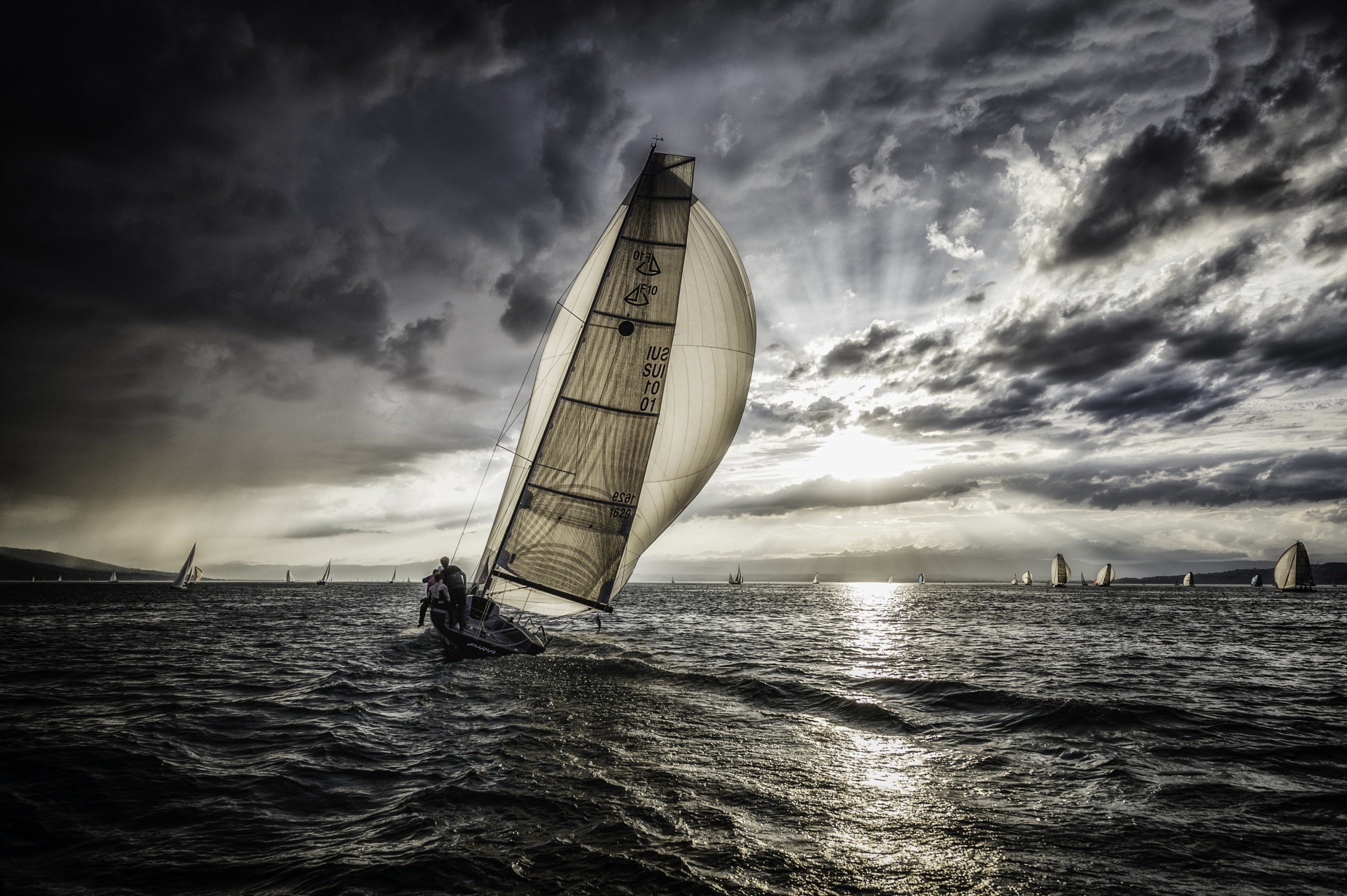 Sailing K, High-speed racing, Sailboat maneuvers, Sailing crew, 2500x1670 HD Desktop