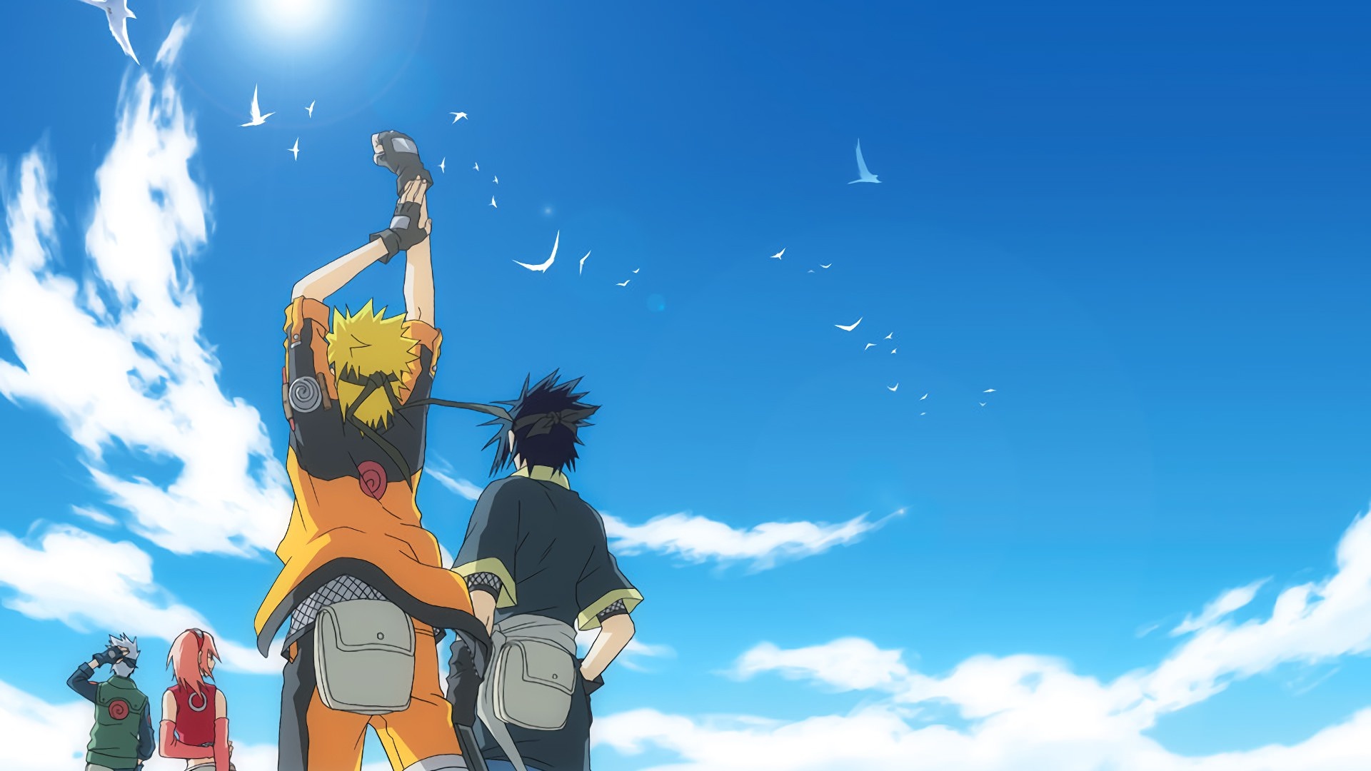 Team 7, Naruto Uzumaki, Sasuke Uchiha, Kakashi Hatake, Sakura Haruno, Full HD Desktop wallpaper