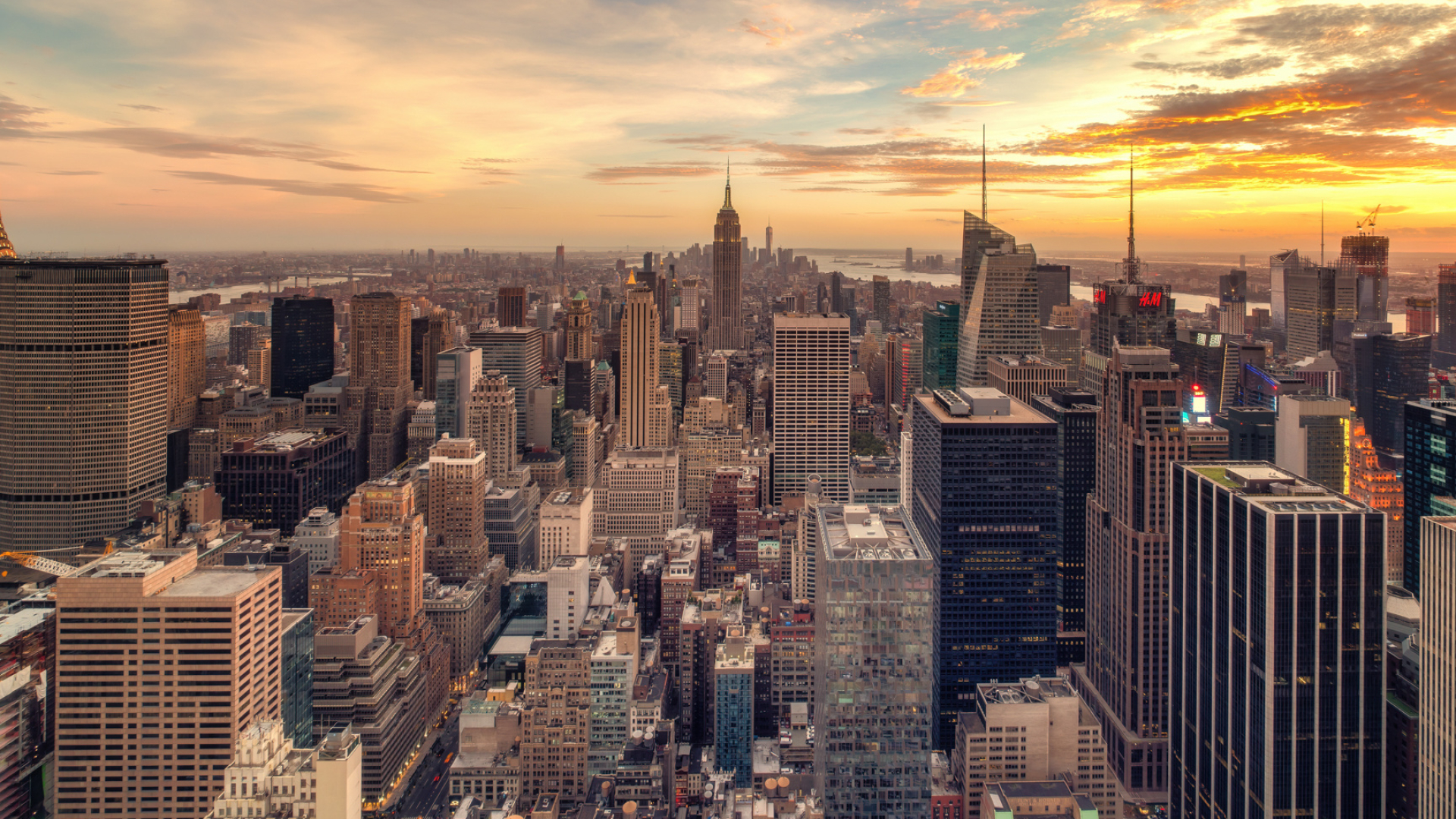 Manhattan skyline, Travel photography, New York City, Photo wall, 1920x1080 Full HD Desktop