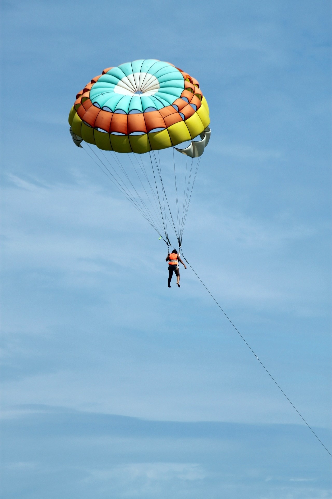 Skydiver's dream, Blue sky backdrop, Free image download, Exhilarating sport, 1280x1920 HD Phone
