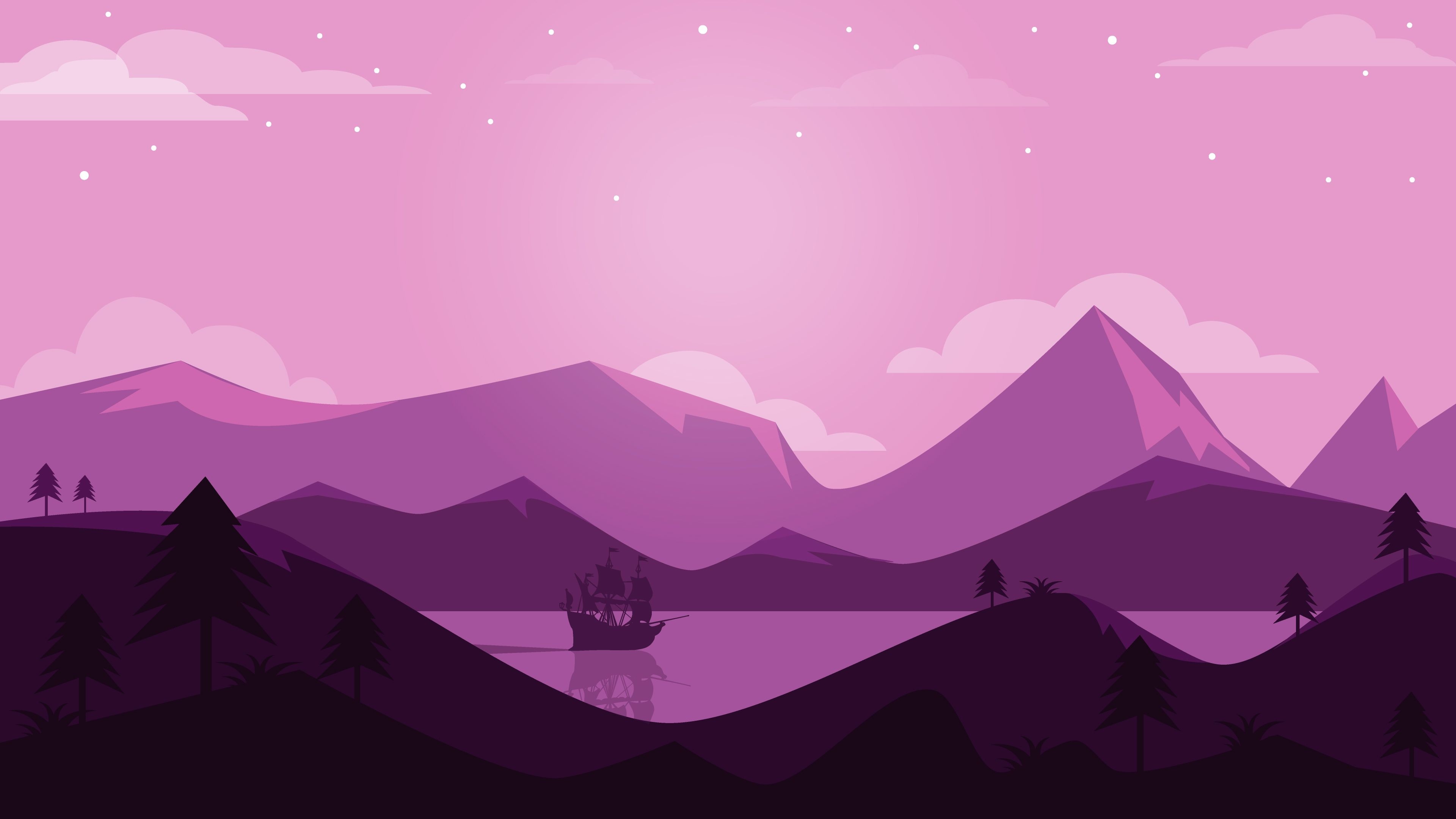 Purple minimalist design, Colour experiment, Vivid minimalism, Creative essence, Alluring simplicity, 3840x2160 4K Desktop
