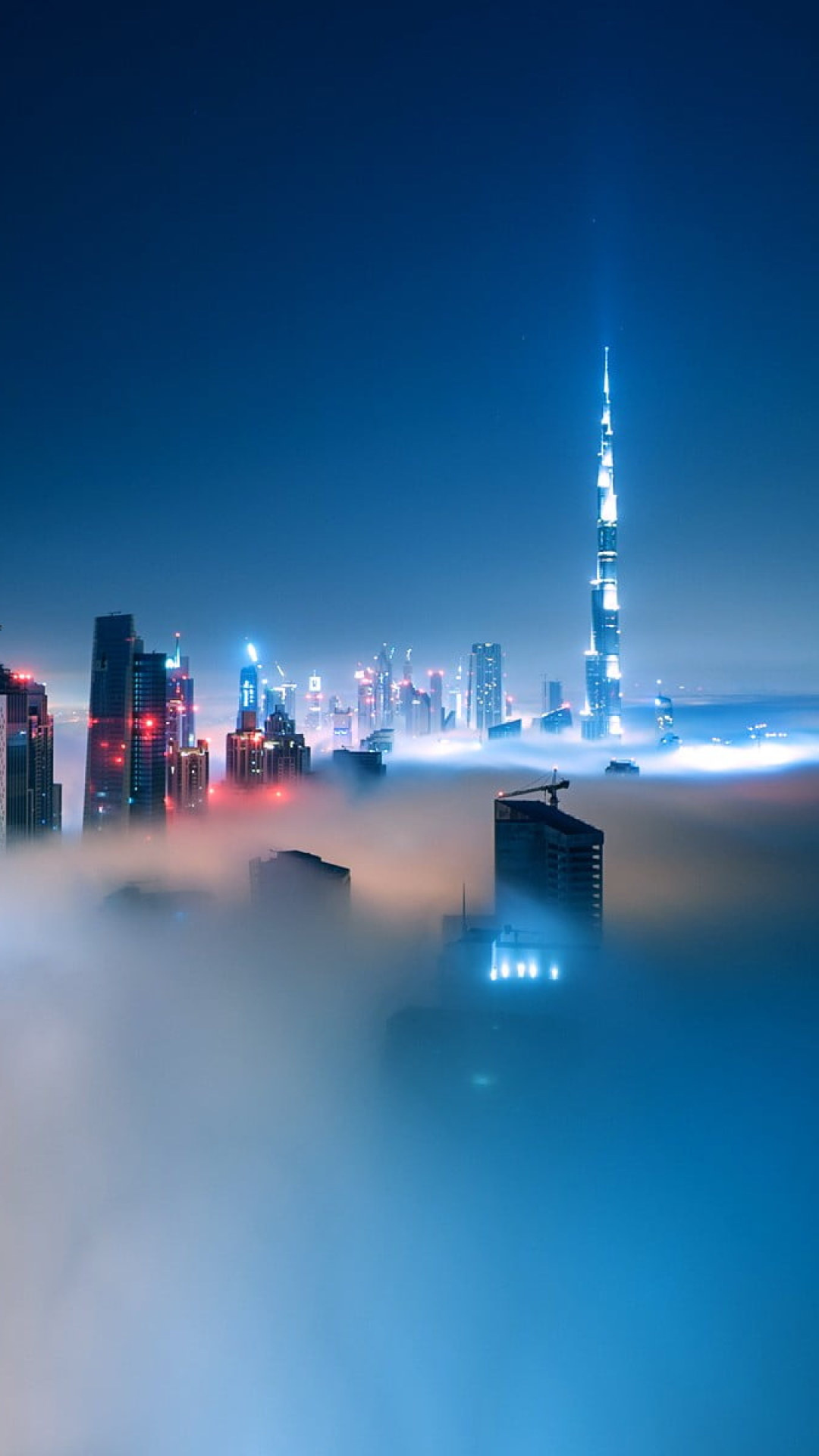 High rise buildings wallpaper, Cityscape, Mist, Burj Khalifa, 1080x1920 Full HD Phone