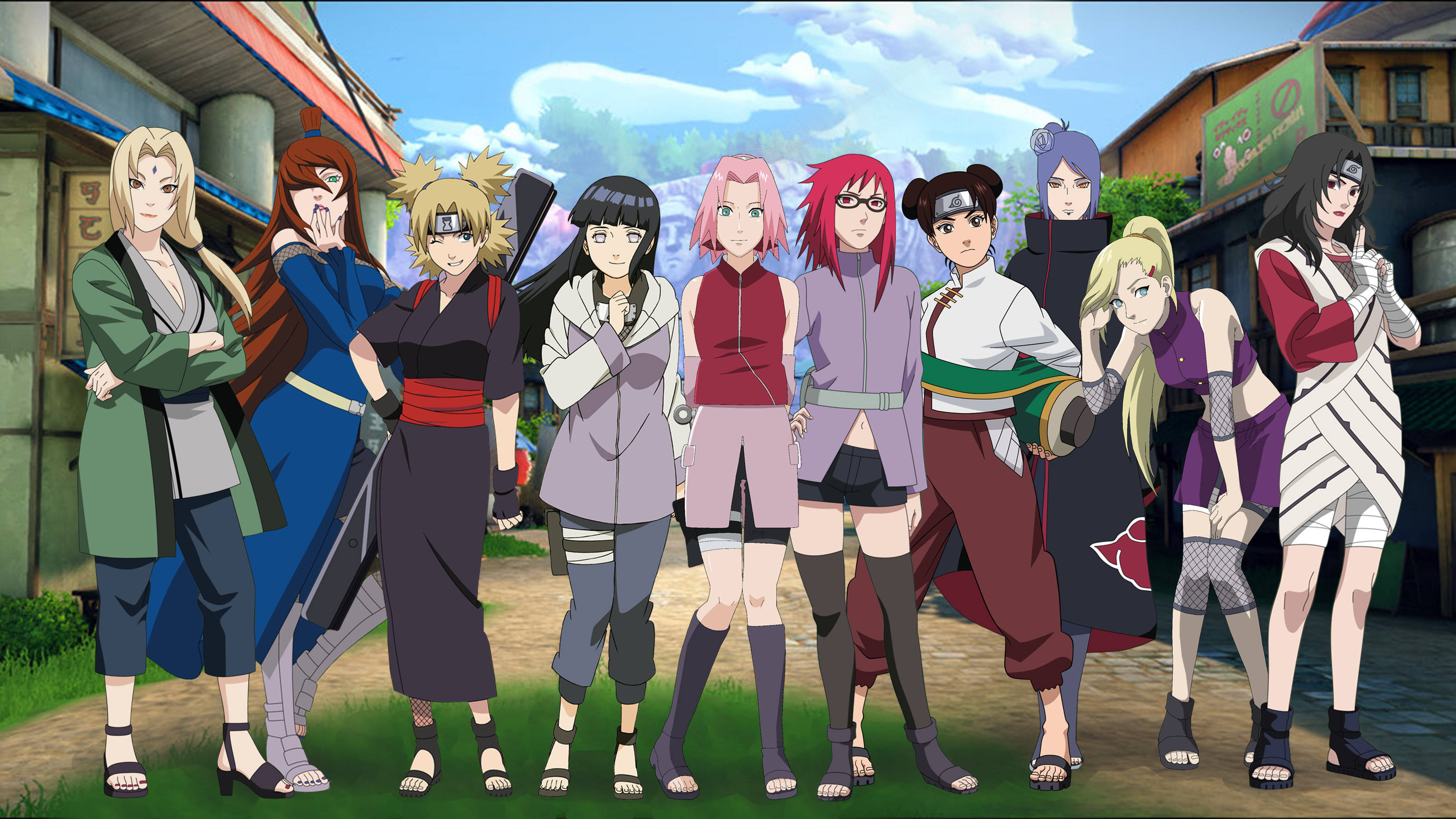 Sakura Haruno, Hinata Hyuga, Tsunade, Ino Yamanaka, Konan, HD Desktop wallpaper