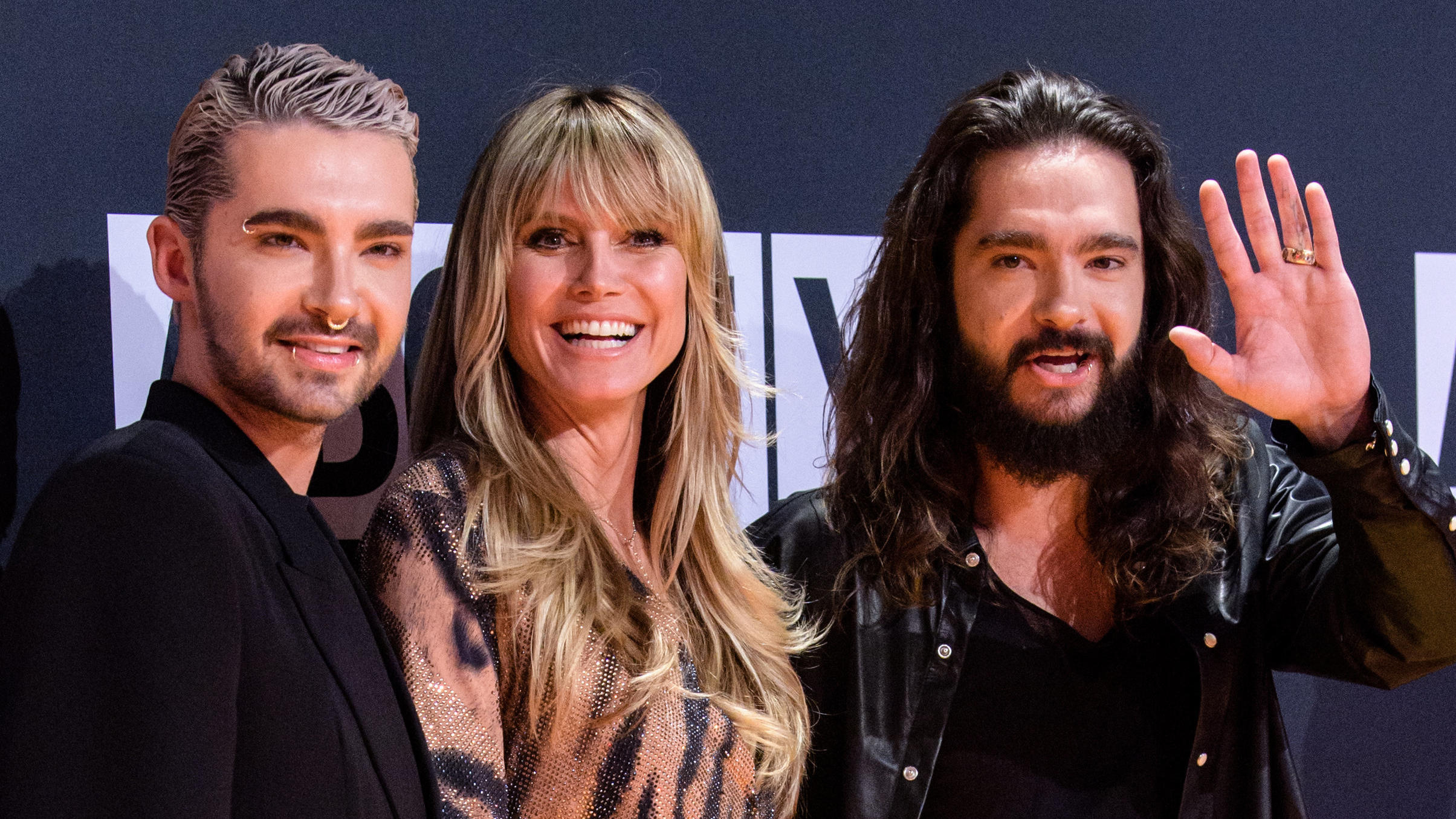 Heidi Klum, Tom and Bill Kaulitz, Tokio Hotel Wallpaper, 2410x1360 HD Desktop