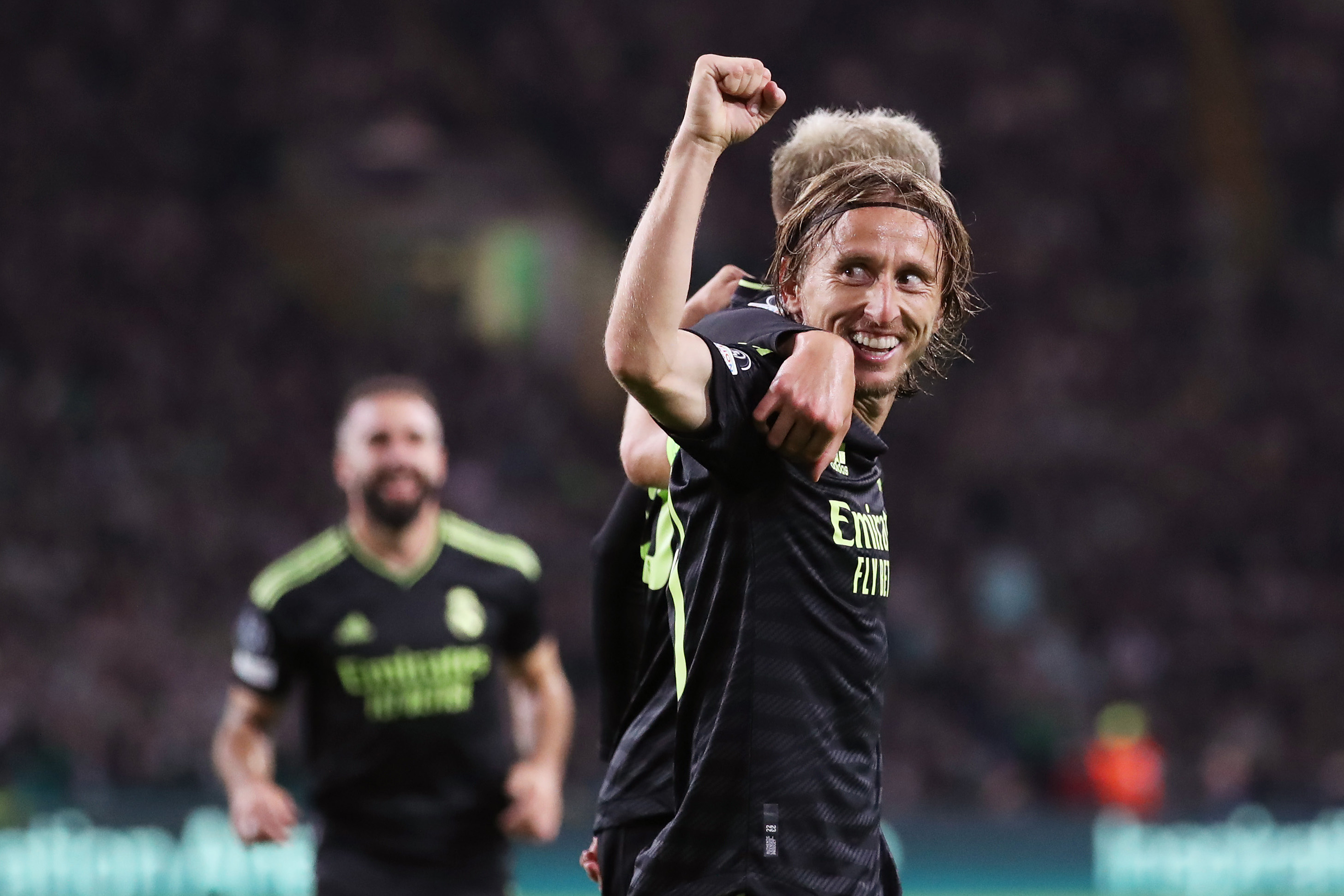 Luka Modrić, Real Madrid CF away kit, Fist pump celebration, HD Desktop wallpaper