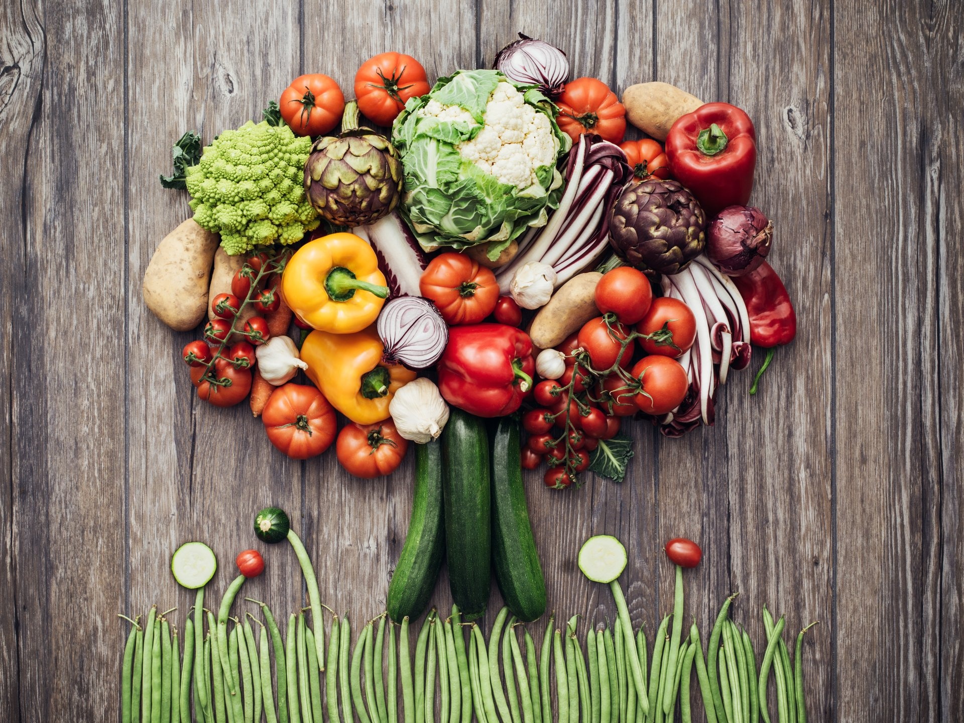 Fresh vegetable display, Wholesome ingredients, Nutrient-rich choices, Vibrant kitchen, 1920x1440 HD Desktop