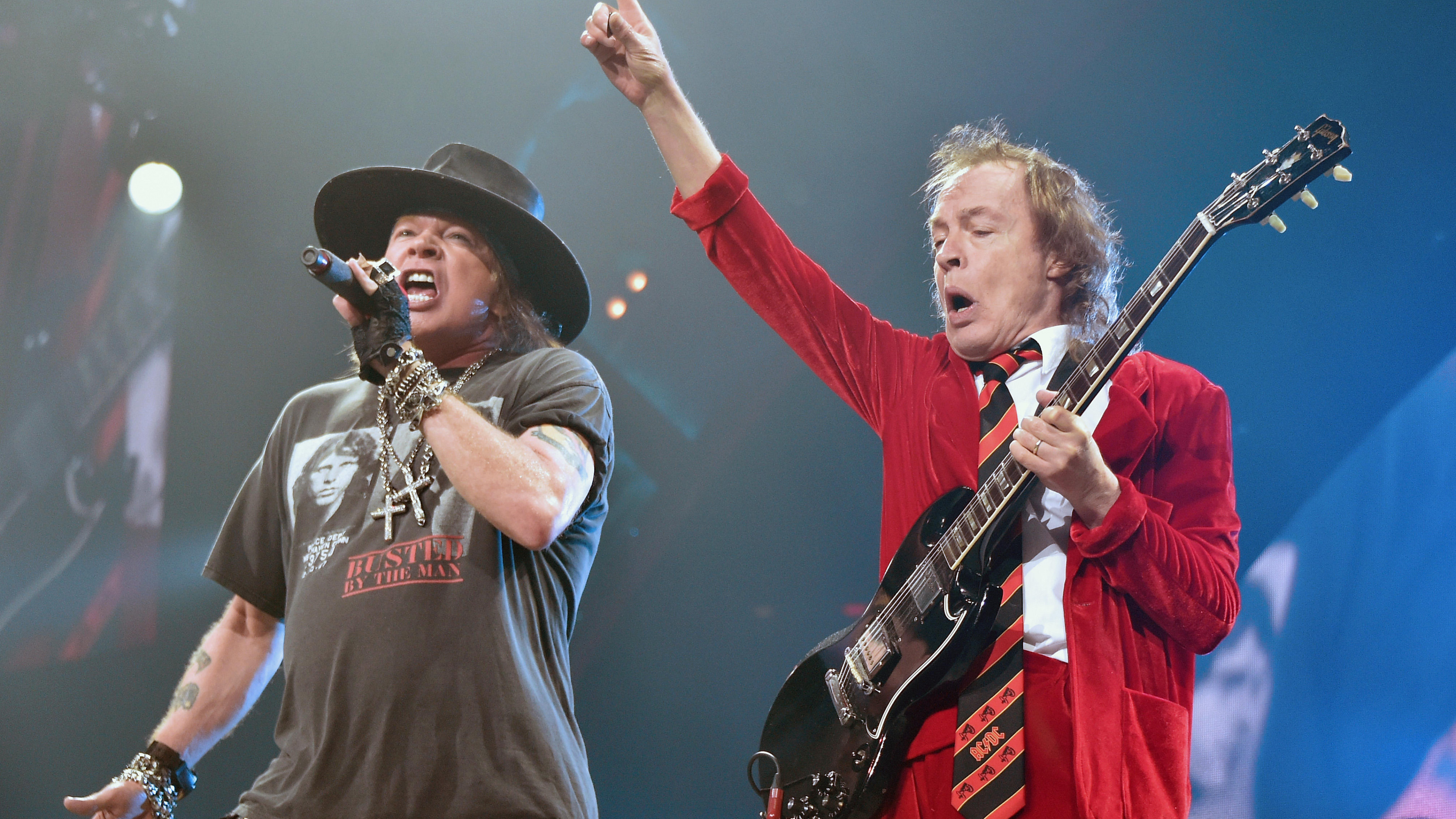 Axl Rose and Angus Young, Guns N' Roses Wallpaper, 3840x2160 4K Desktop