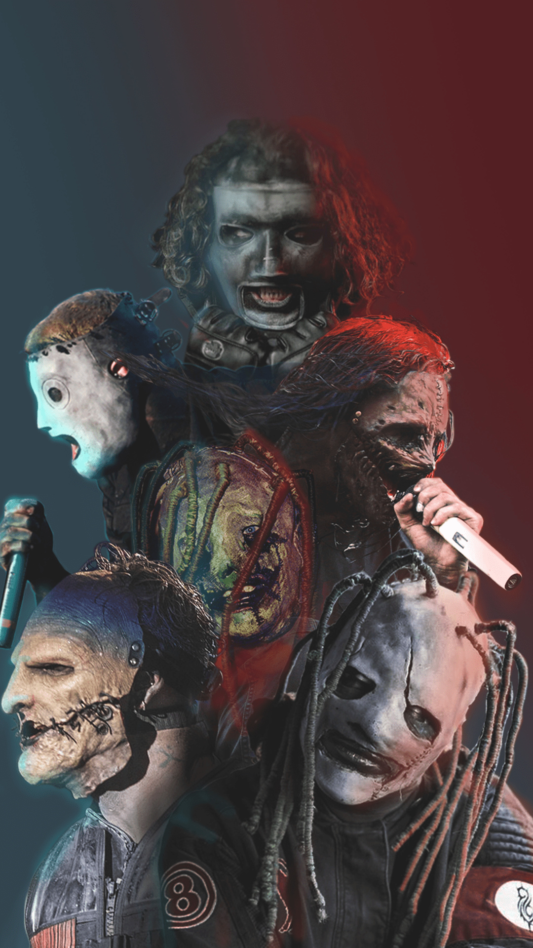 Corey Taylor, Slipknot, Slipknot masks collage, Corey Taylor Iowa mask, Corey Taylor WANYK mask, Full HD Phone wallpaper