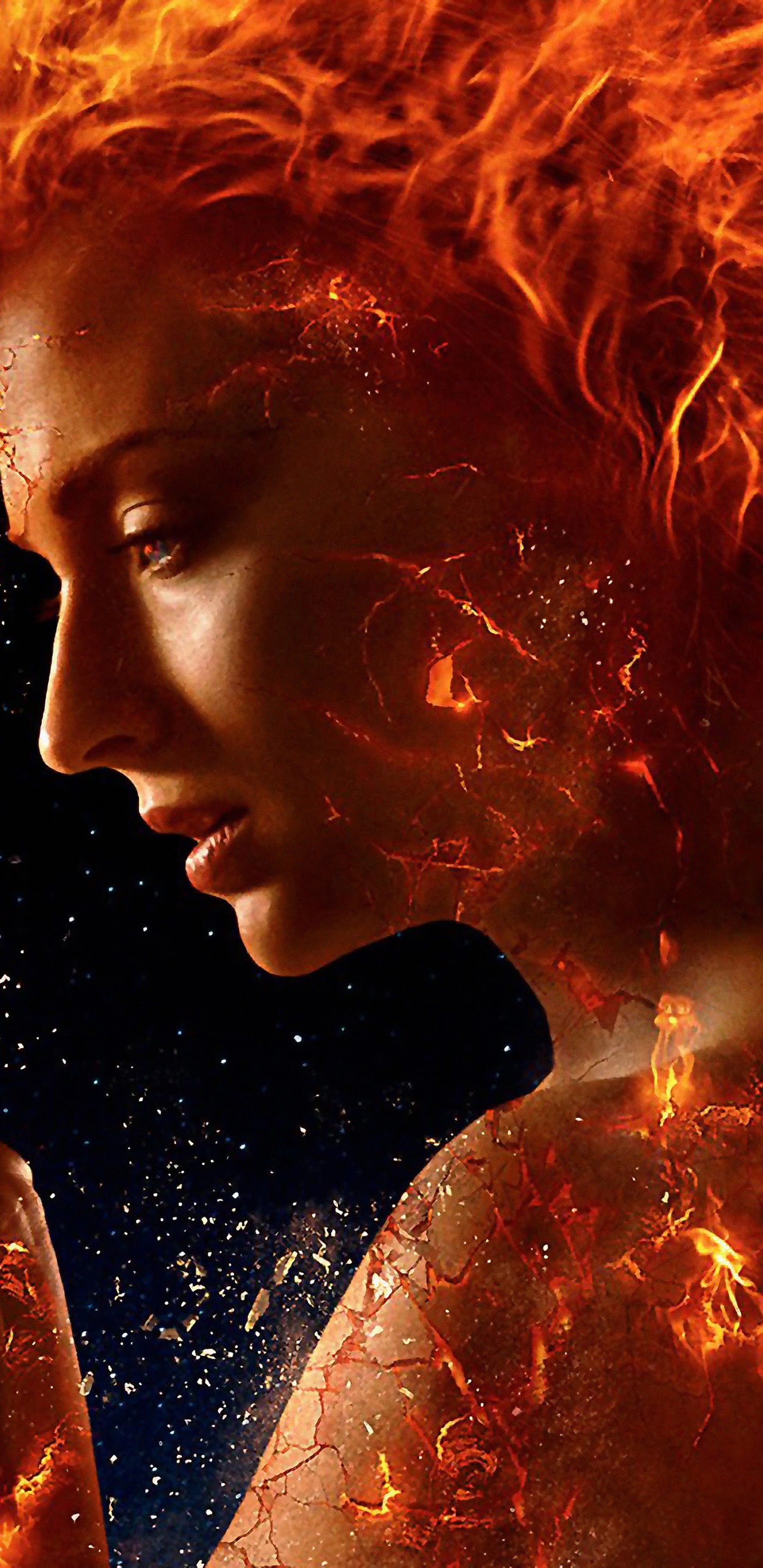 Sophie Turner, Dark Phoenix, Jean Grey, 4K wallpaper, 1440x2960 HD Phone