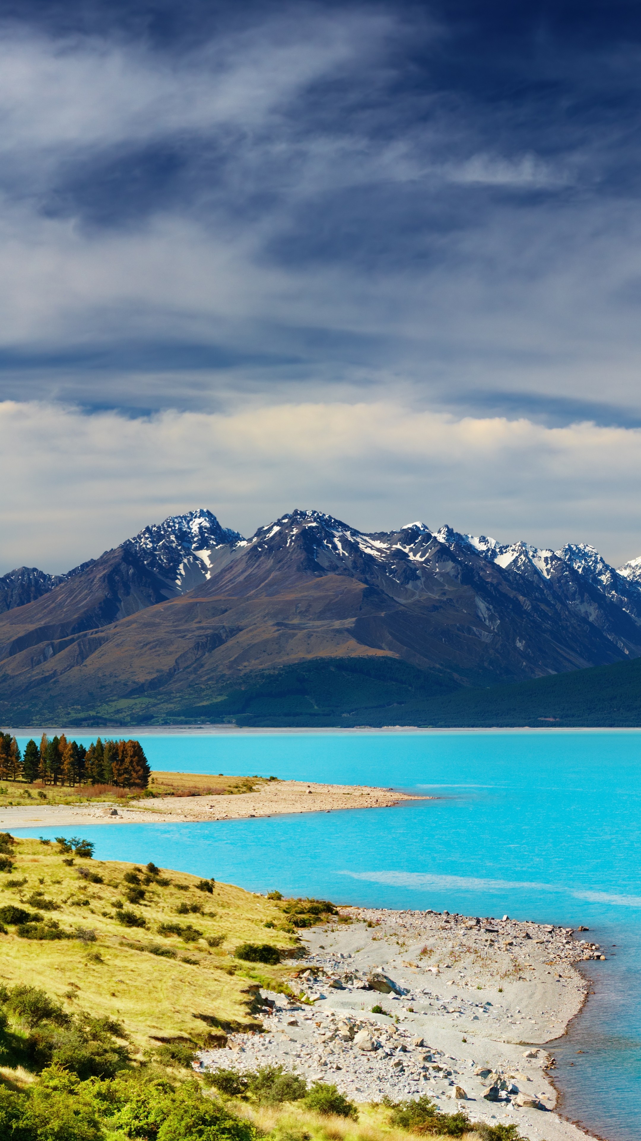 New Zealand river, Mountains view, 5K nature wallpaper, 2160x3840 4K Phone