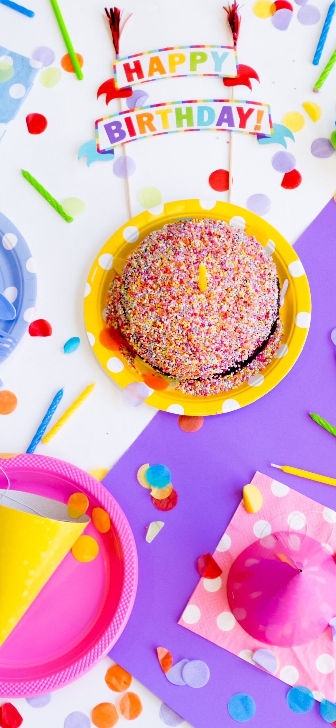 4K birthday wallpaper, Party decorations, Cake celebrations, Joyous occasion, 1170x2540 HD Phone
