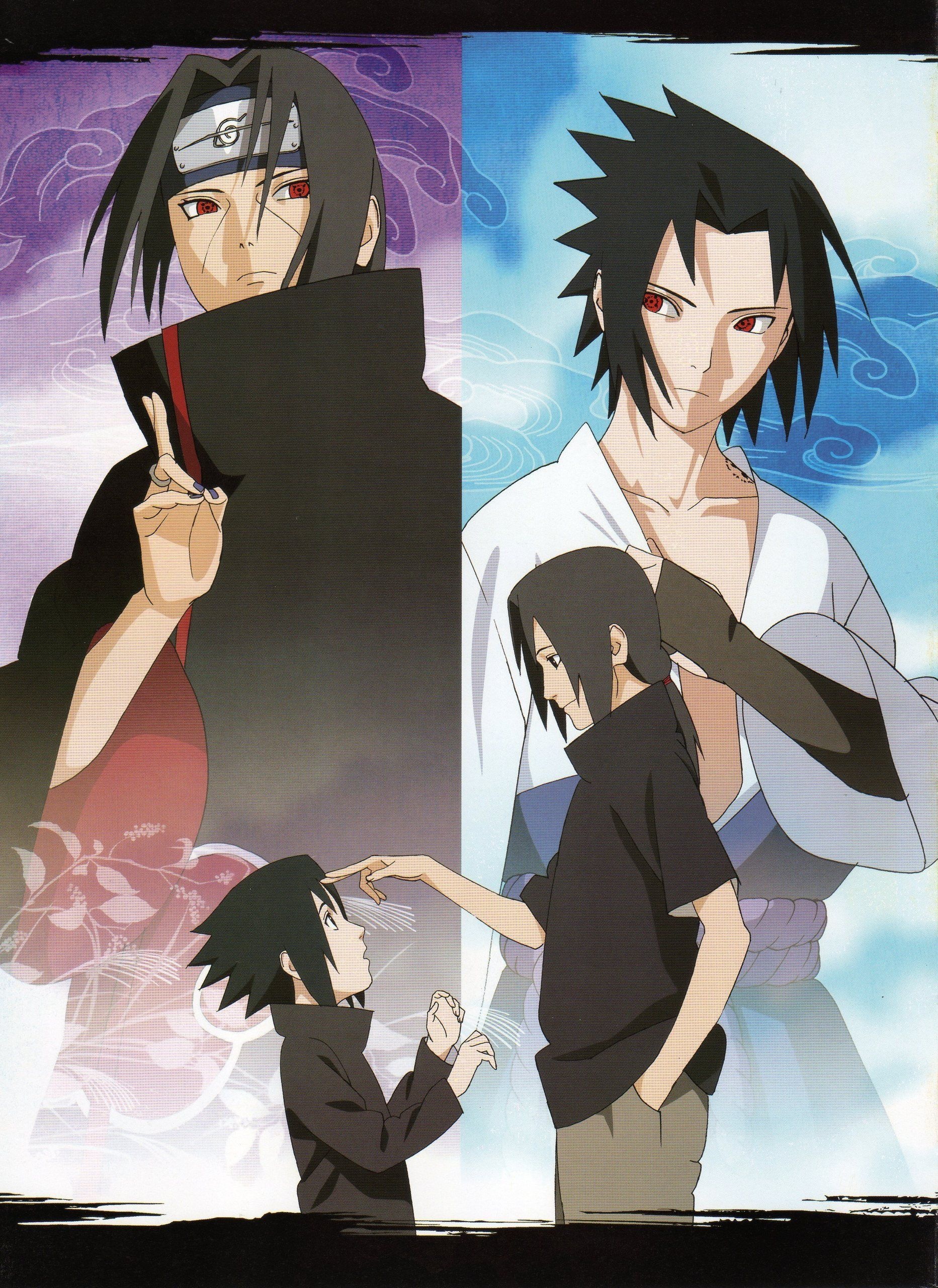 Sasuke Uchiha, Itachi Uchiha, Uchiha forehead poke, Sharingan eyes, HD Phone wallpaper