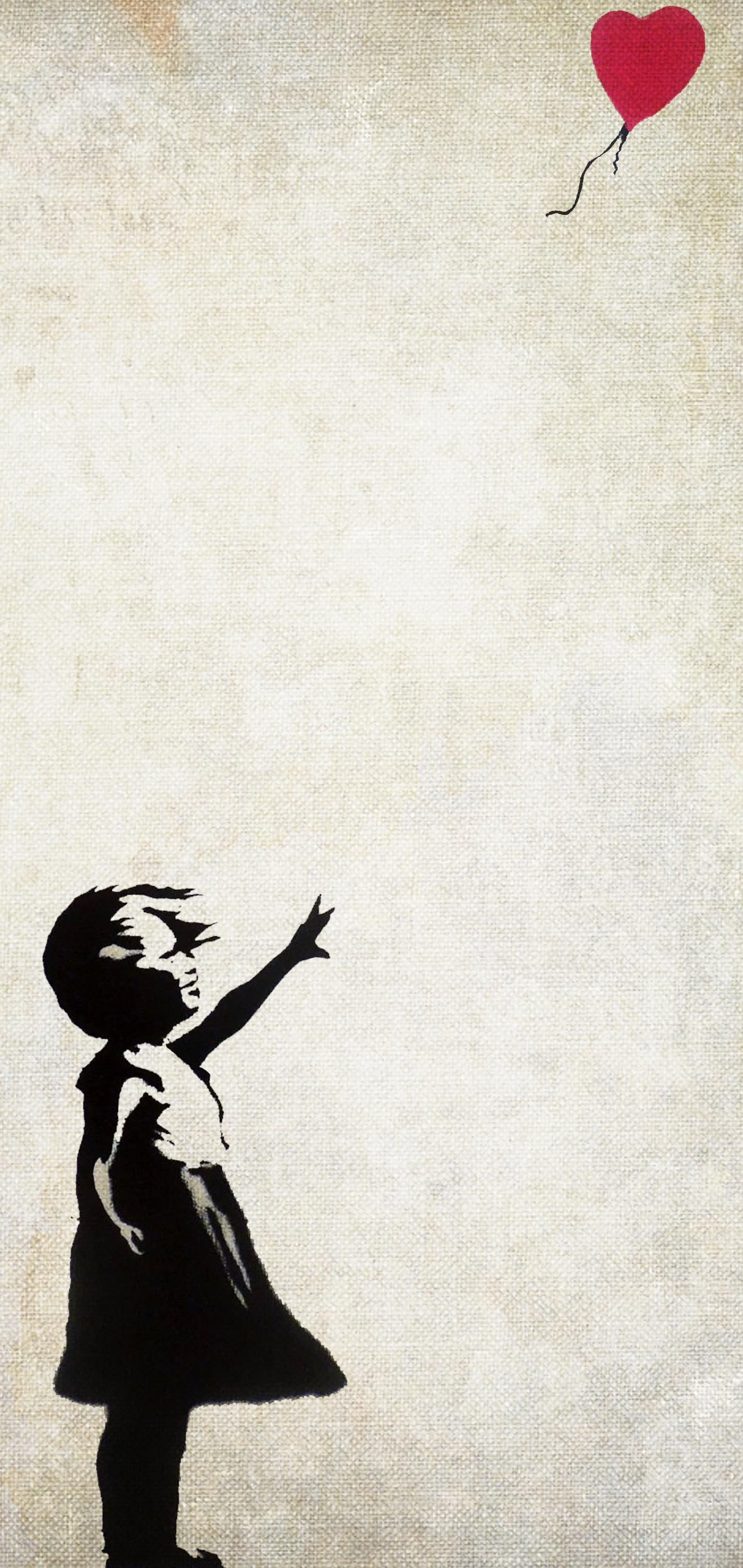 Girl with Balloon, Banksy Wallpaper, 1440x3040 HD Phone