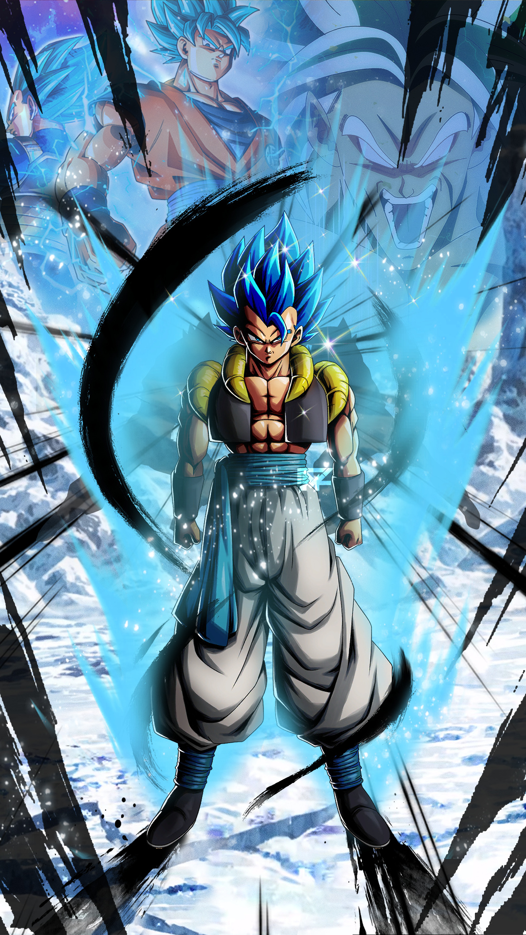 Super Saiyan Blue Gogeta, Super Saiyan Blue Goku, Super Saiyan Blue Vegeta, Super Saiyan Broly, Full HD Phone wallpaper