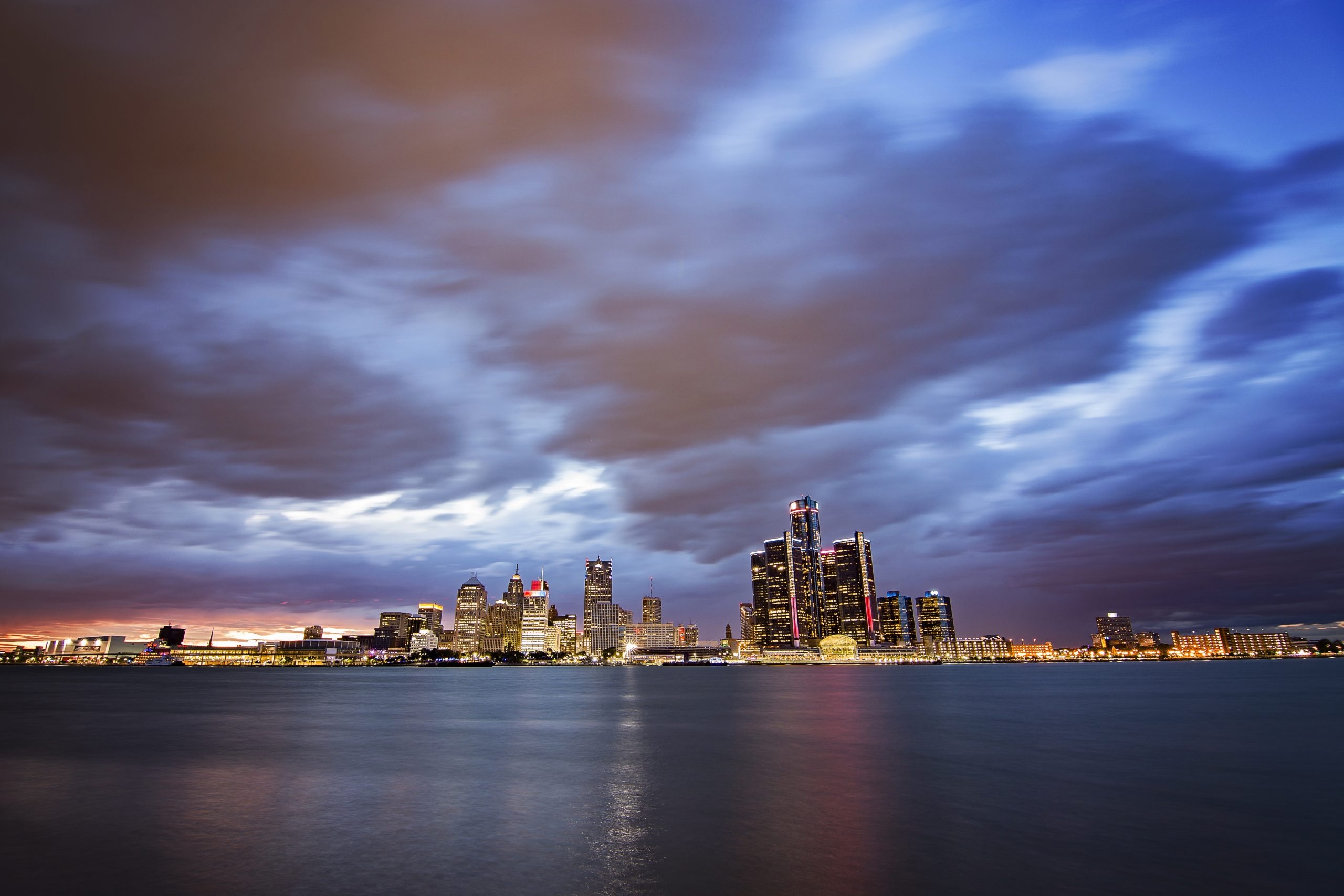 Detroit skyline, Windsor, The show before the show, Downtown Detroit, 2560x1710 HD Desktop