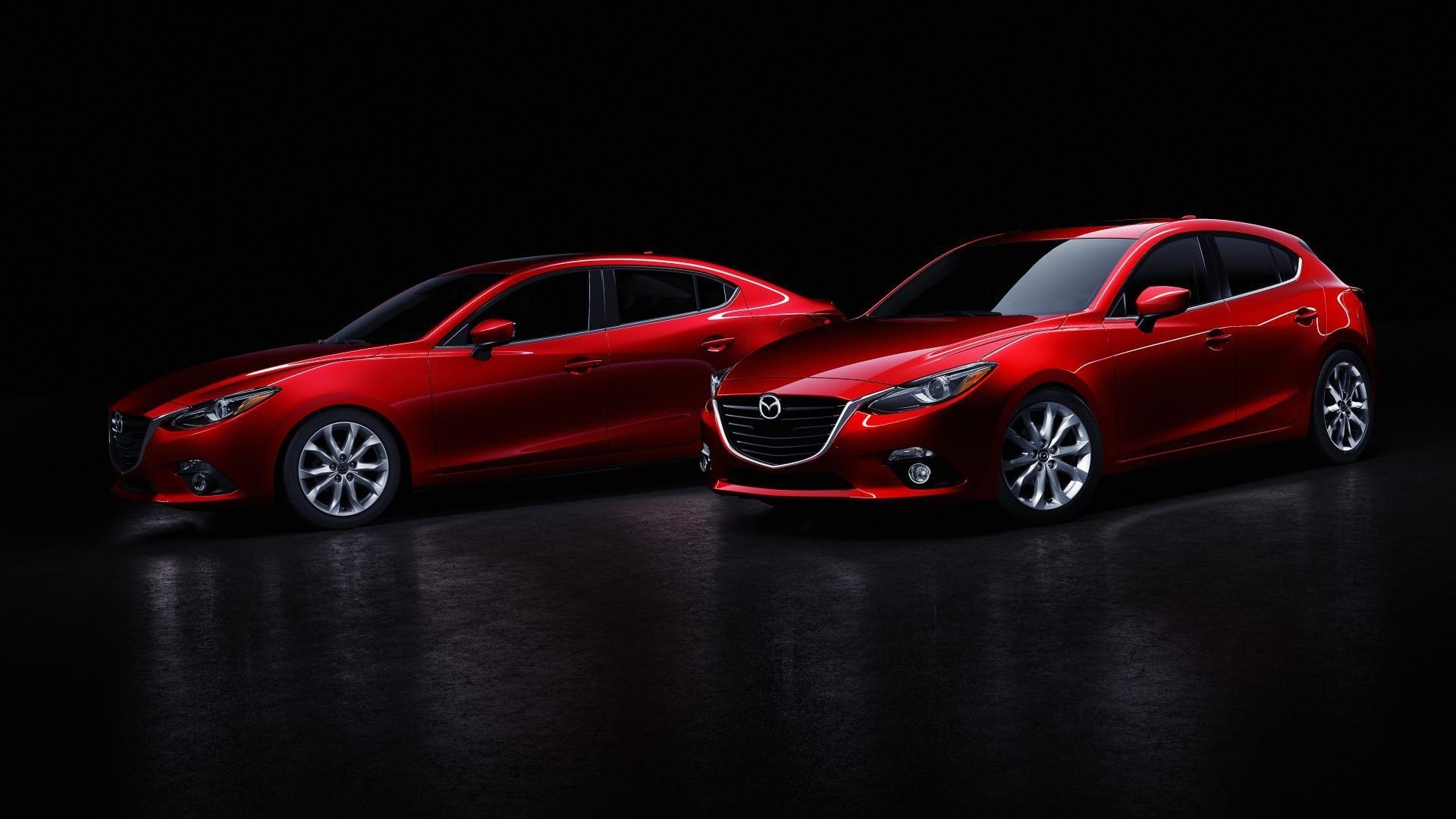 Mazda 3, Sedan elegance, Red beauty, Striking background, 1920x1080 Full HD Desktop