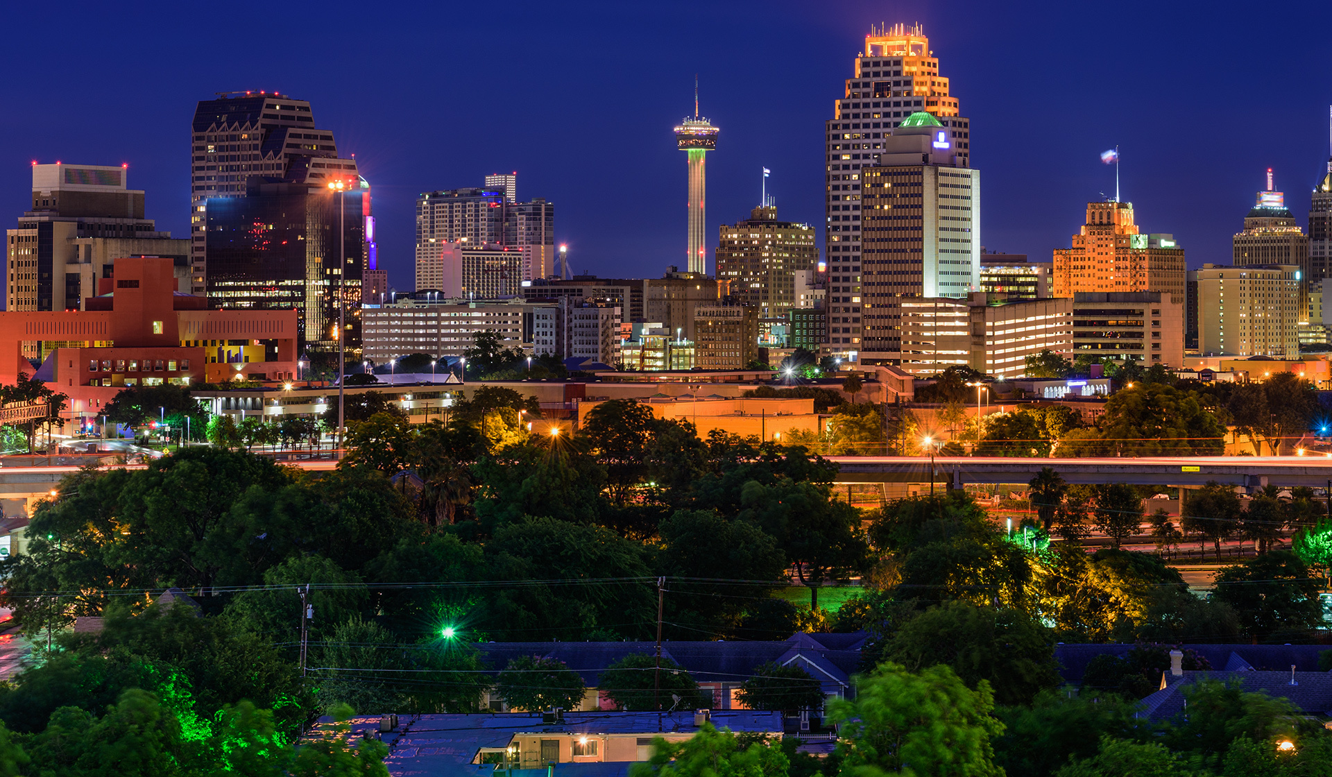 San Antonio Skyline, San Antonio wallpaper, Christopher Tremblay, 1920x1120 HD Desktop