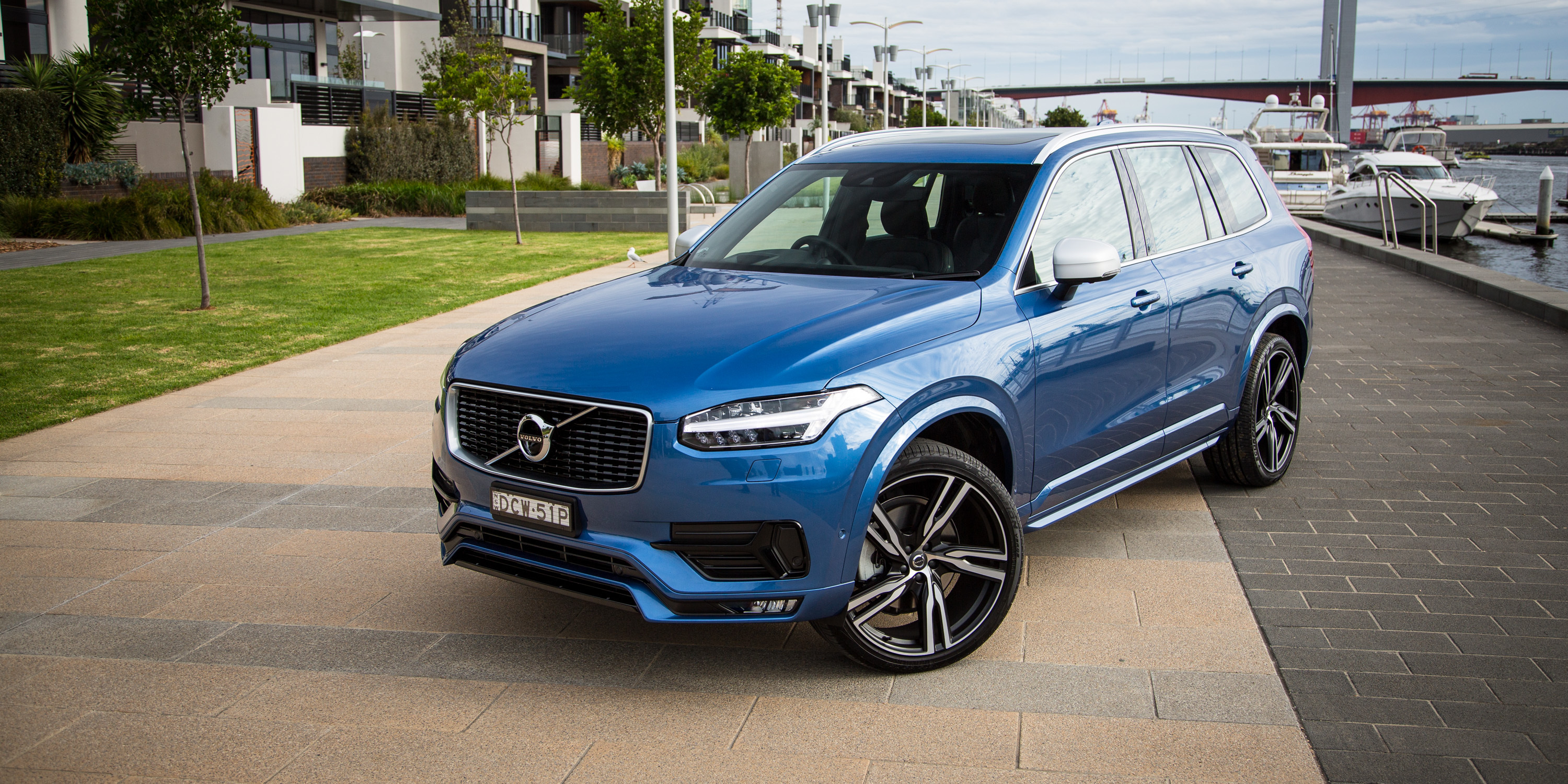 Volvo XC90, Polestar racing, Marina bliss, Performance meets luxury, 3000x1500 Dual Screen Desktop