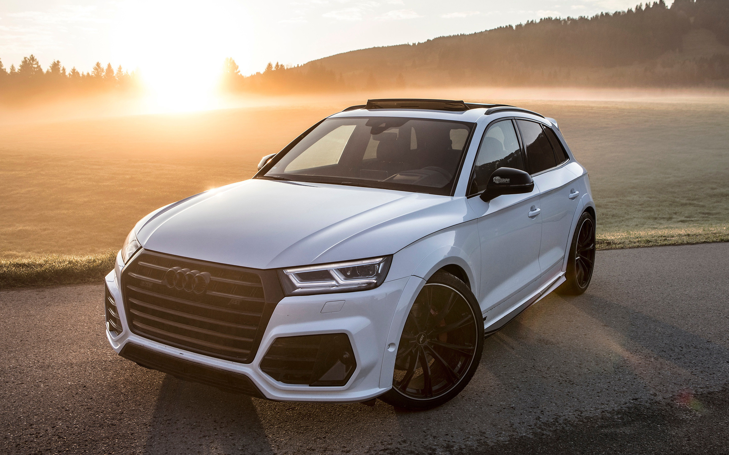 Audi SQ5 2018, ABT tuning, Sunset evening, High-quality wallpapers, 2880x1800 HD Desktop