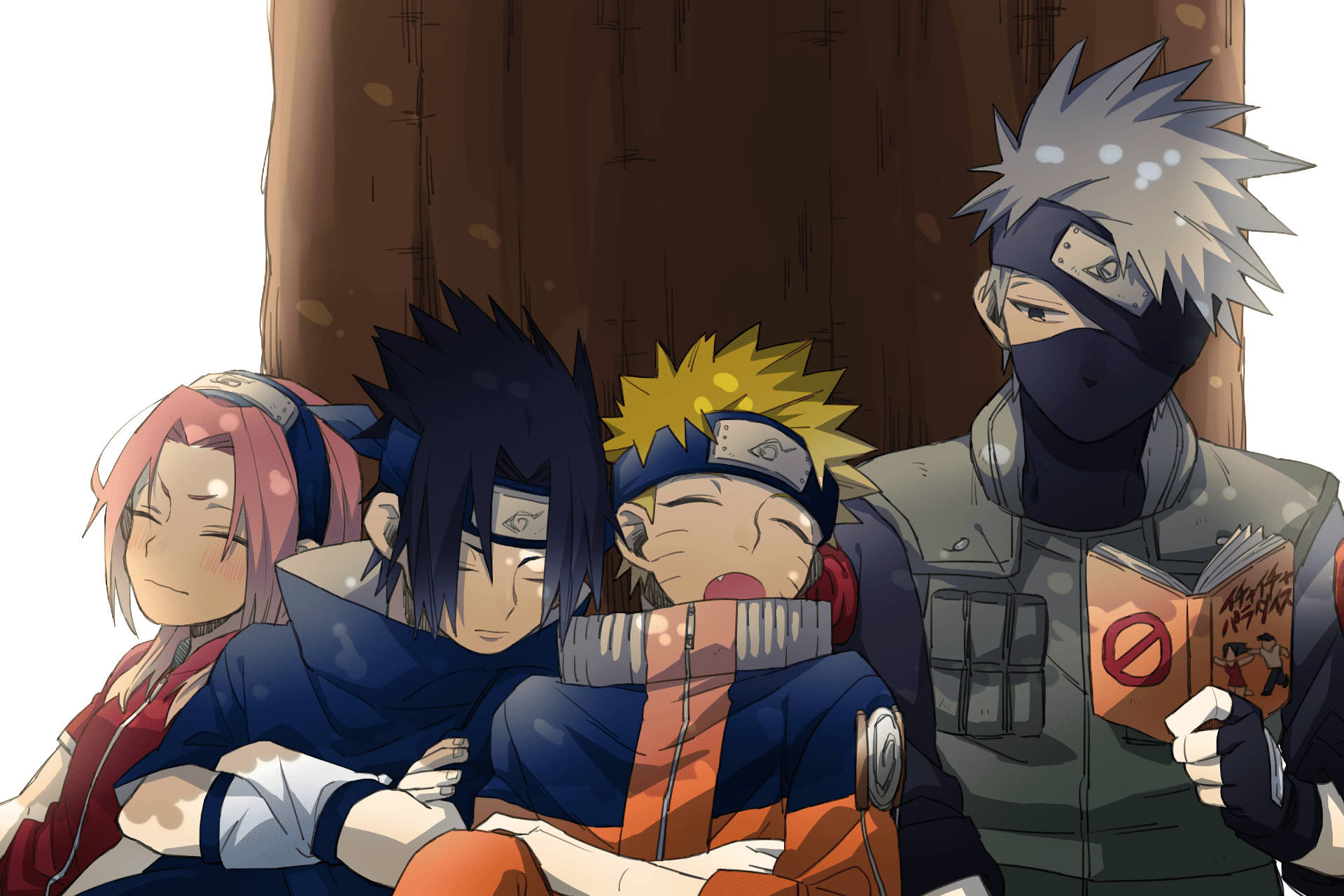 Team 7, Kakashi Hatake, Naruto Uzumaki, Sasuke Uchiha, Sakura Haruno, HD Desktop wallpaper