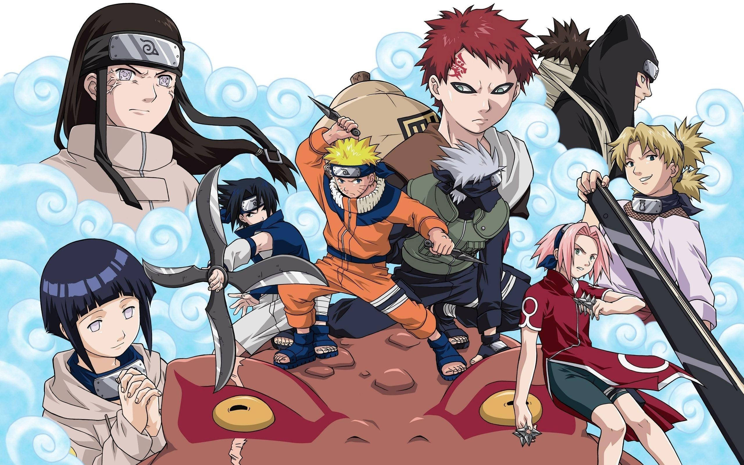 Naruto Uzumaki, Gaara, Neji Hyuga, Hinata Hyuga, Gamabunta, HD Desktop wallpaper