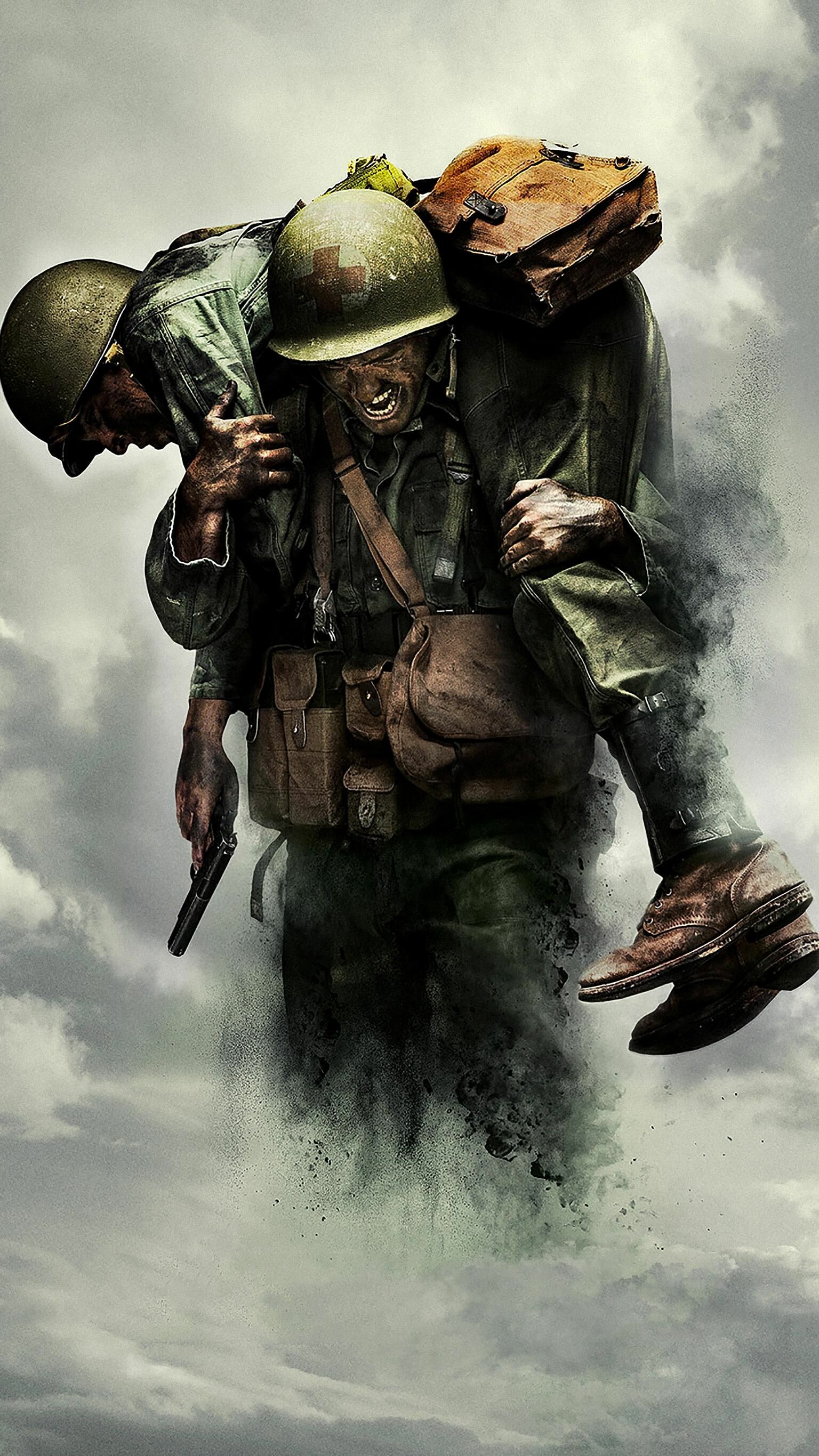 Hacksaw Ridge, Intense war drama, Gripping battle scenes, Andrew Garfield's performance, 1540x2740 HD Phone