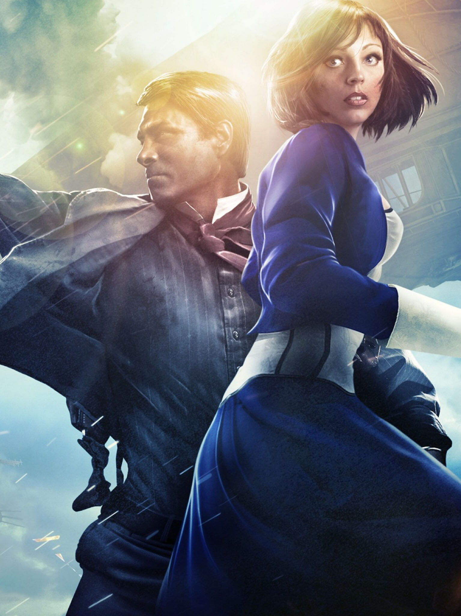 Booker and Elizabeth, BioShock Wallpaper, 1540x2050 HD Phone