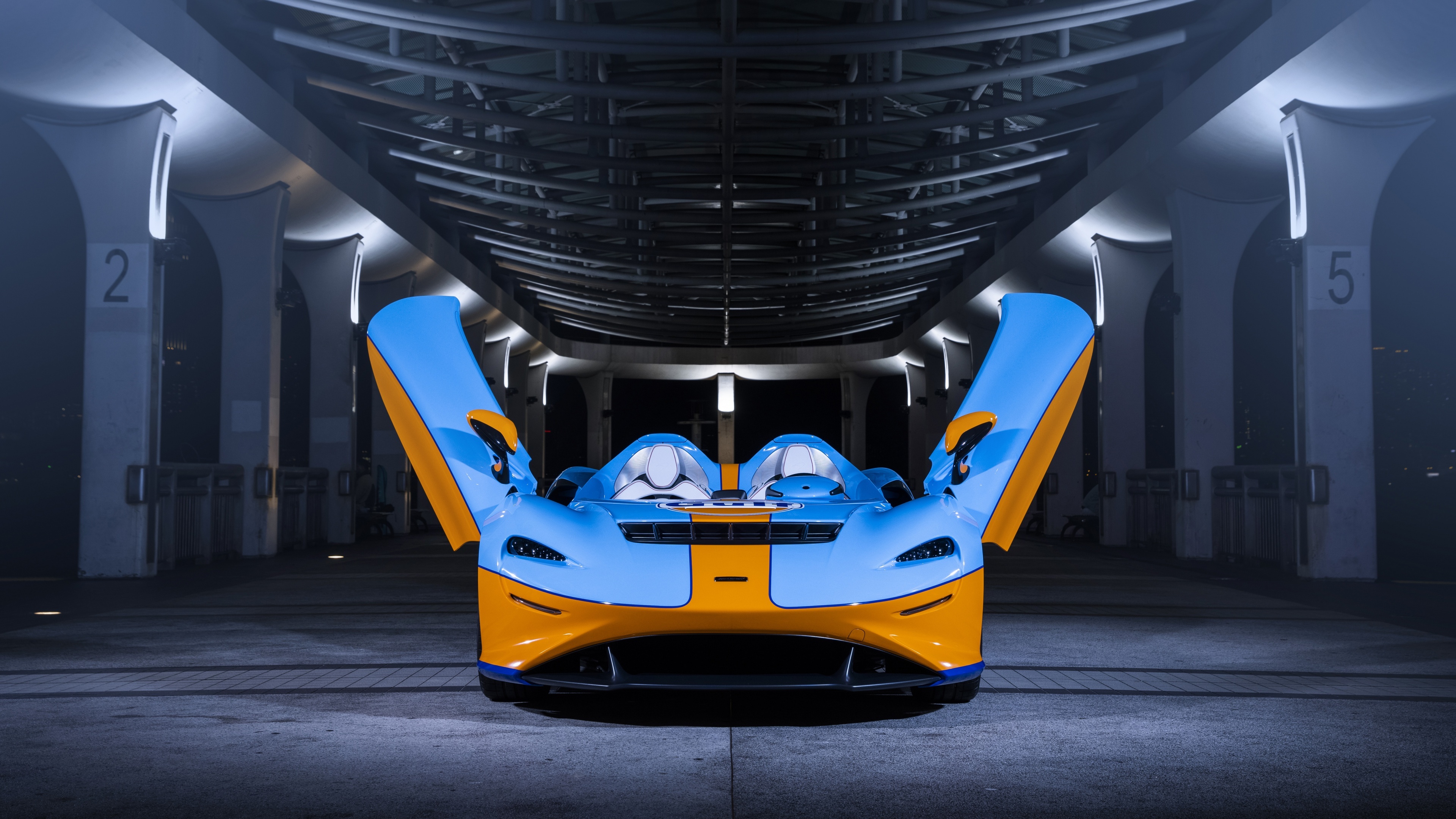McLaren Elva, Gulf theme wallpaper, 2021 model, Exquisite car design, 3840x2160 4K Desktop