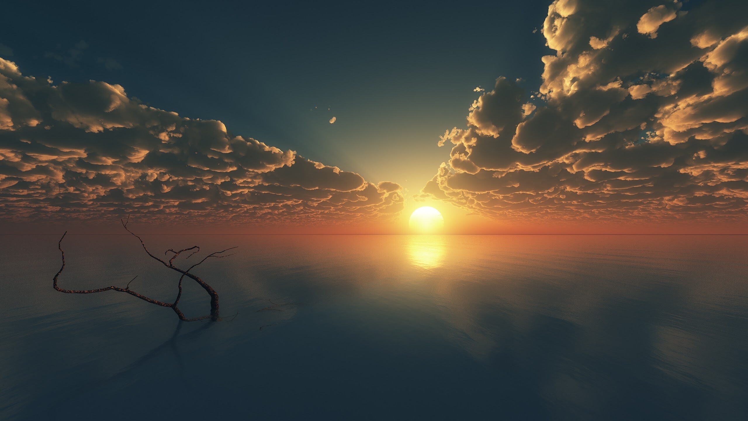 Sunrise, Clouds Wallpaper, 2560x1440 HD Desktop