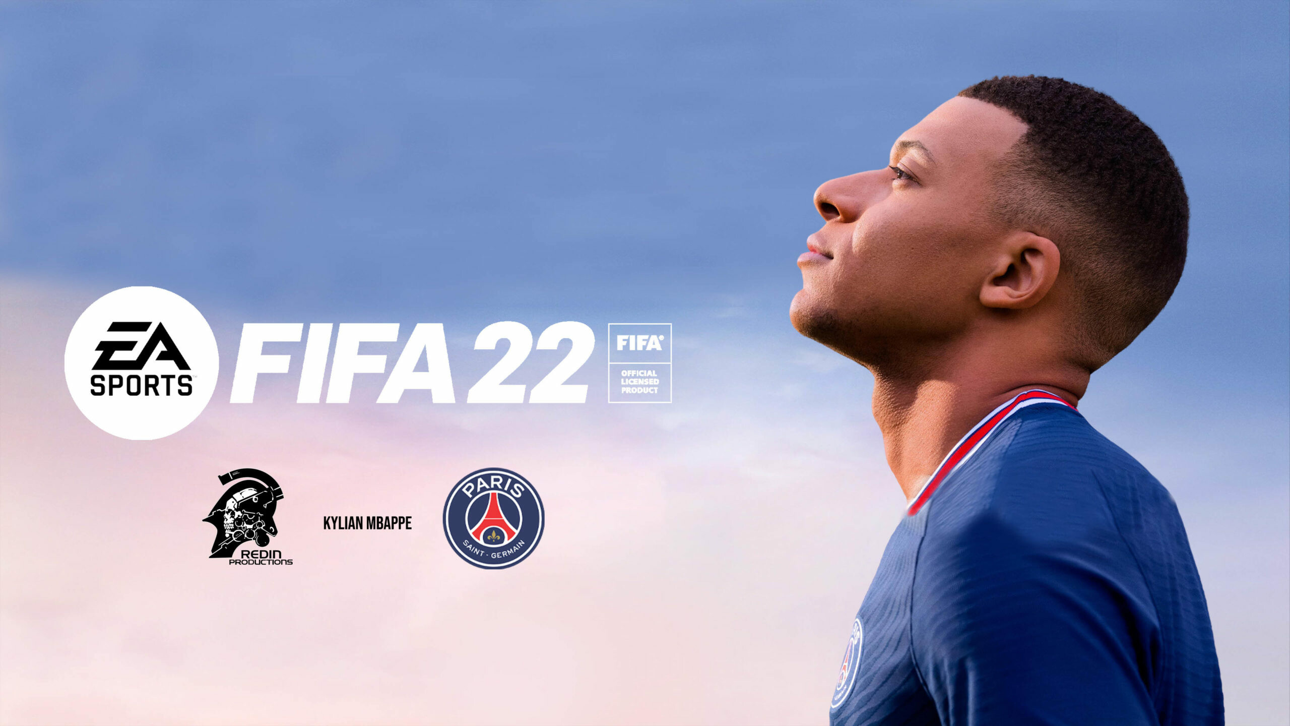 Kylian Mbappe in FIFA 22, Blue dress outfit, 4K HD quality, Stunning wallpaper, 2560x1440 HD Desktop