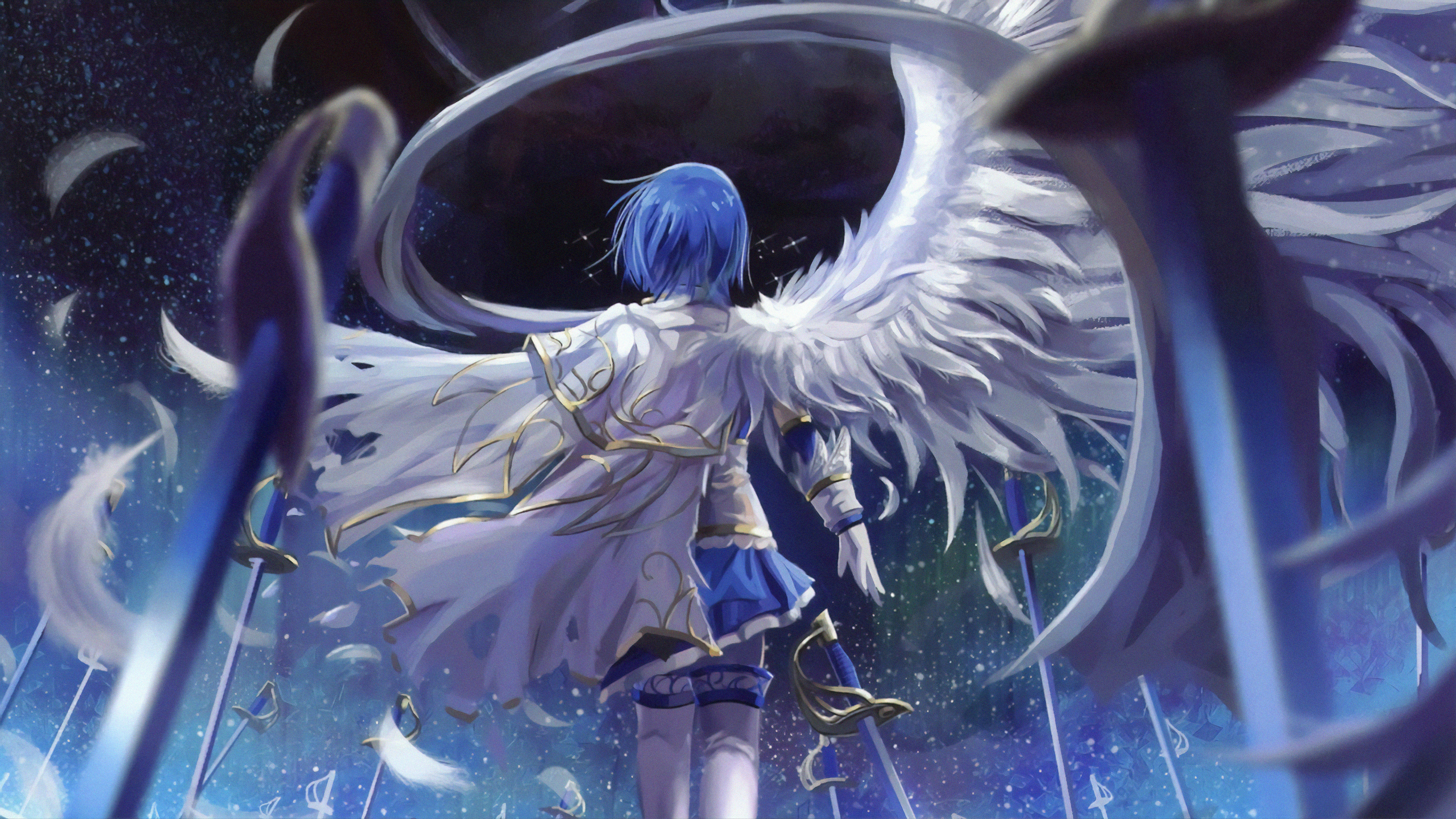 Madoka Magica, Blue-haired girl, 4K HD wallpapers, Anime, 3840x2160 4K Desktop