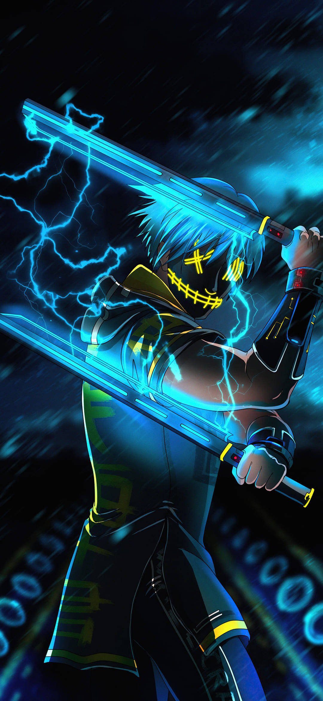 Cyber ninja, Cool Anime Backgrounds Wallpaper, 1080x2340 HD Phone