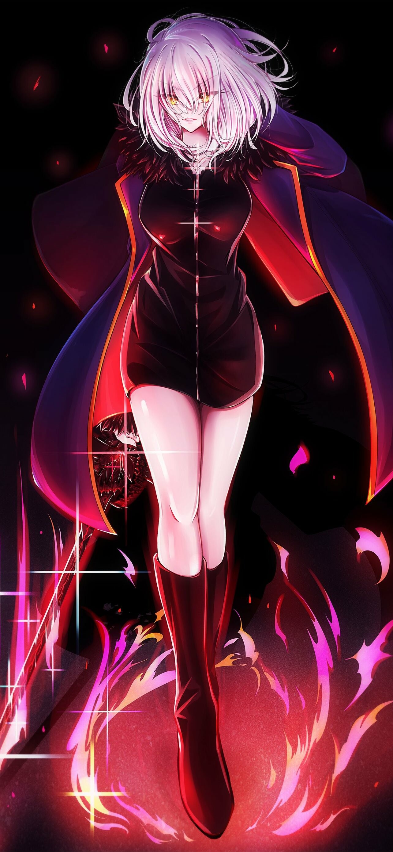 Jeanne d'Arc Alter, Fate/stay night: Heaven's Feel Wallpaper, 1290x2780 HD Phone