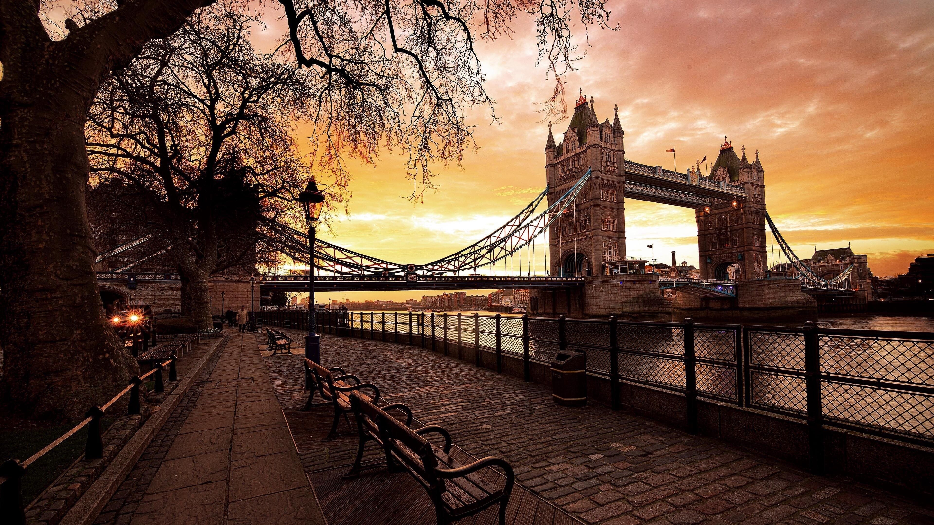 London Bridge, Landmark bridge, Majestic architecture, Scenic beauty, 3840x2160 4K Desktop