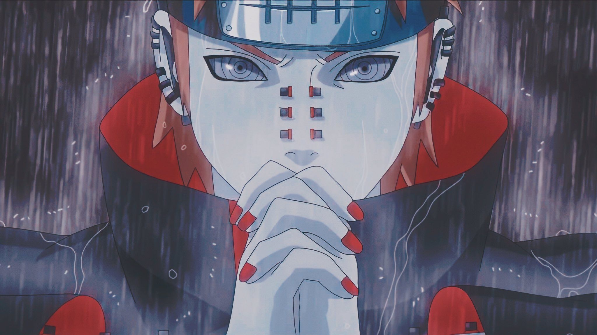Deva Path Pain, Rinnegan, Akatsuki cloak, HD Desktop wallpaper