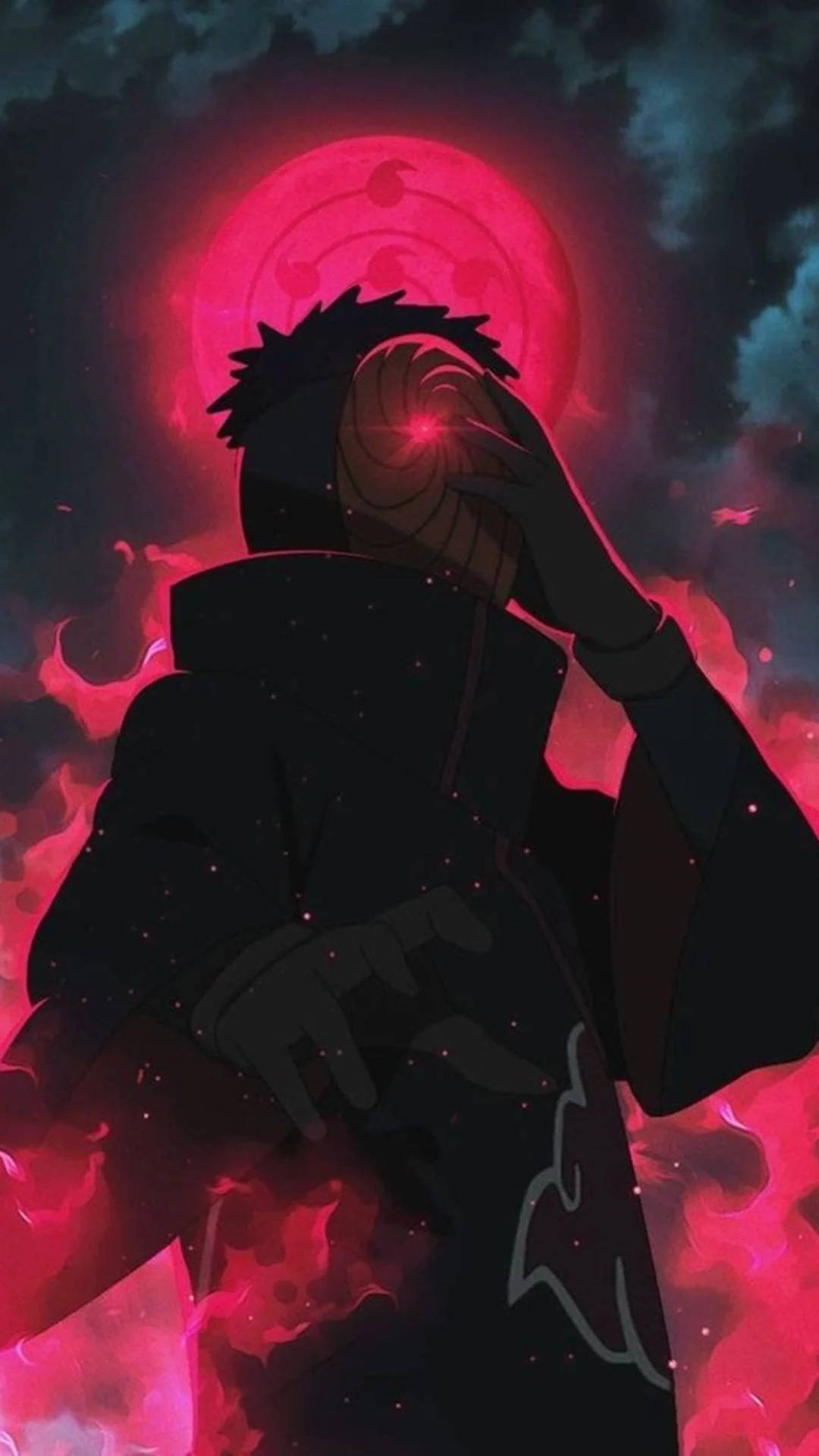 Obito Uchiha, Infinite Tsukuyomi moon, orange spiral mask, Full HD Phone wallpaper