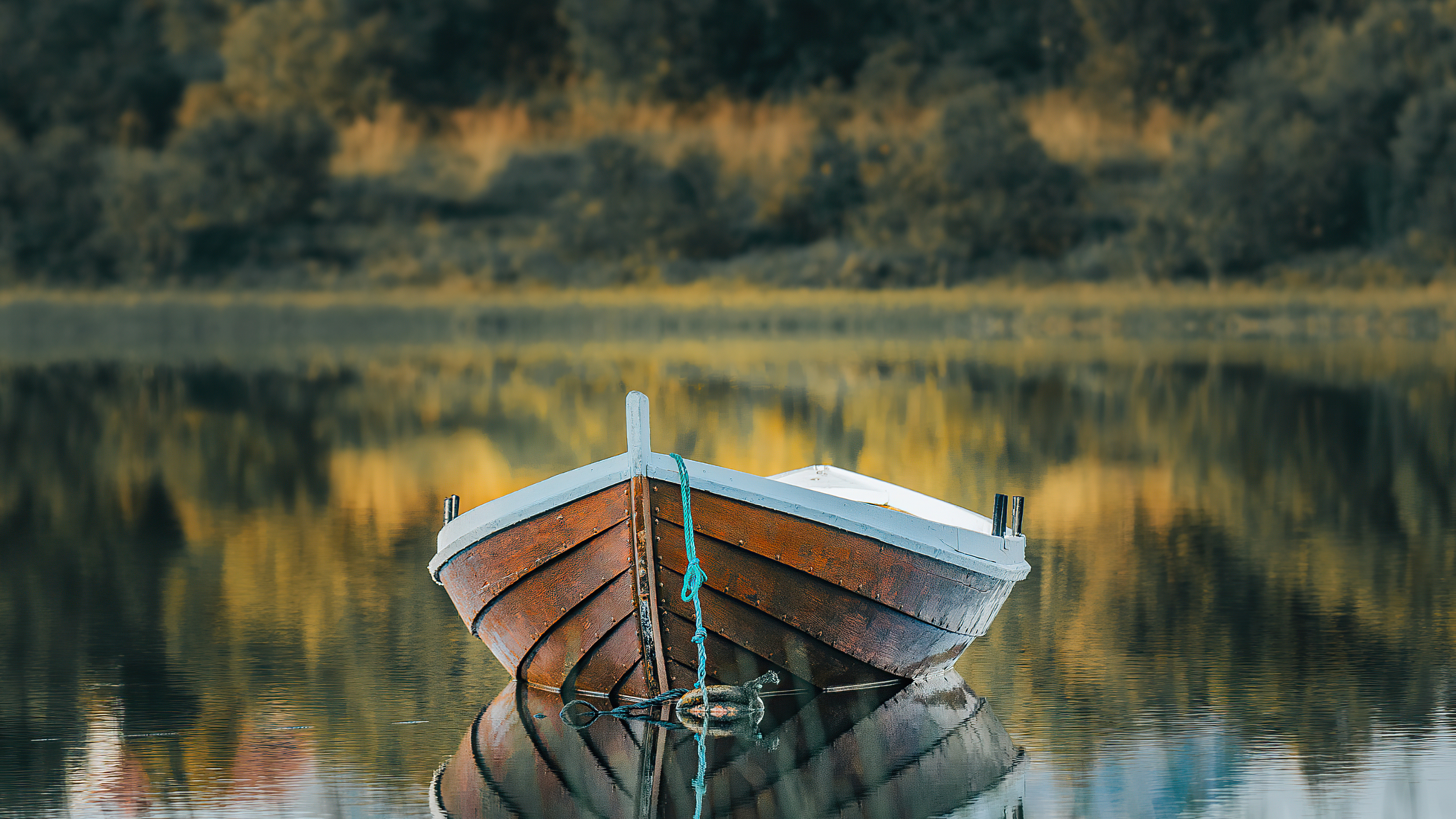 Boat travels, Nature reflection, HD wallpapers, 3840x2160 4K Desktop