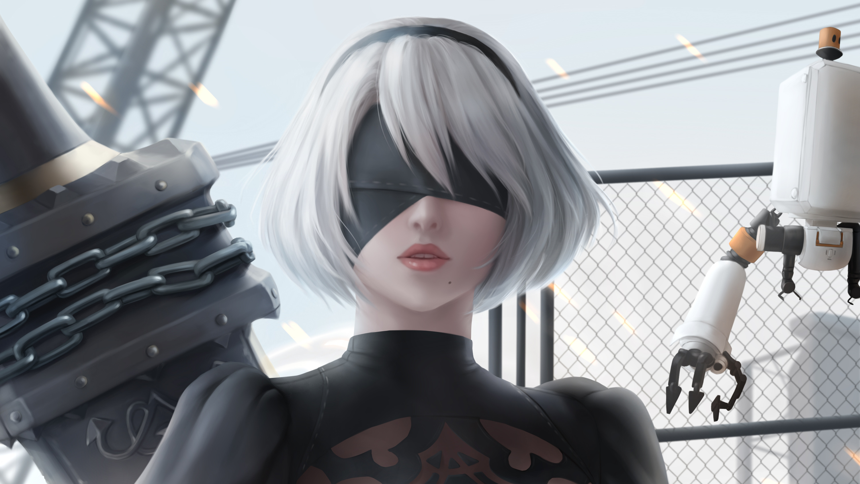 YoRHa No.2 Type B, Pod 042, Beastlord greatsword, HD Desktop wallpaper