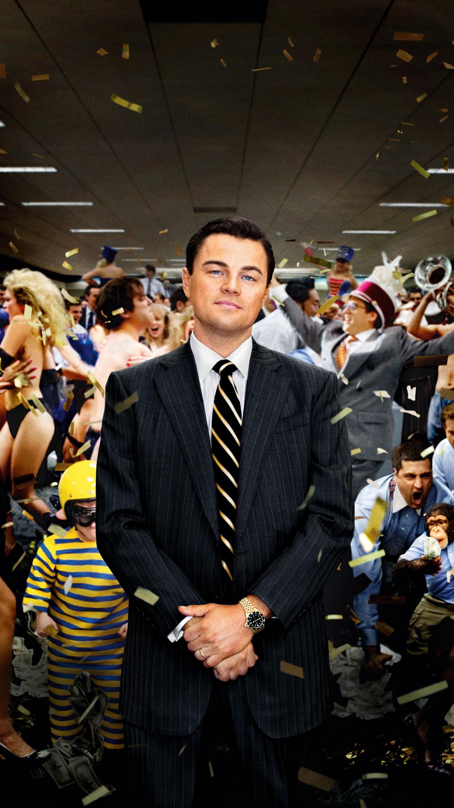 The Wolf of Wall Street movie, Captivating storytelling, High-rolling lifestyle, Wall Street frenzy, 1540x2740 HD Phone