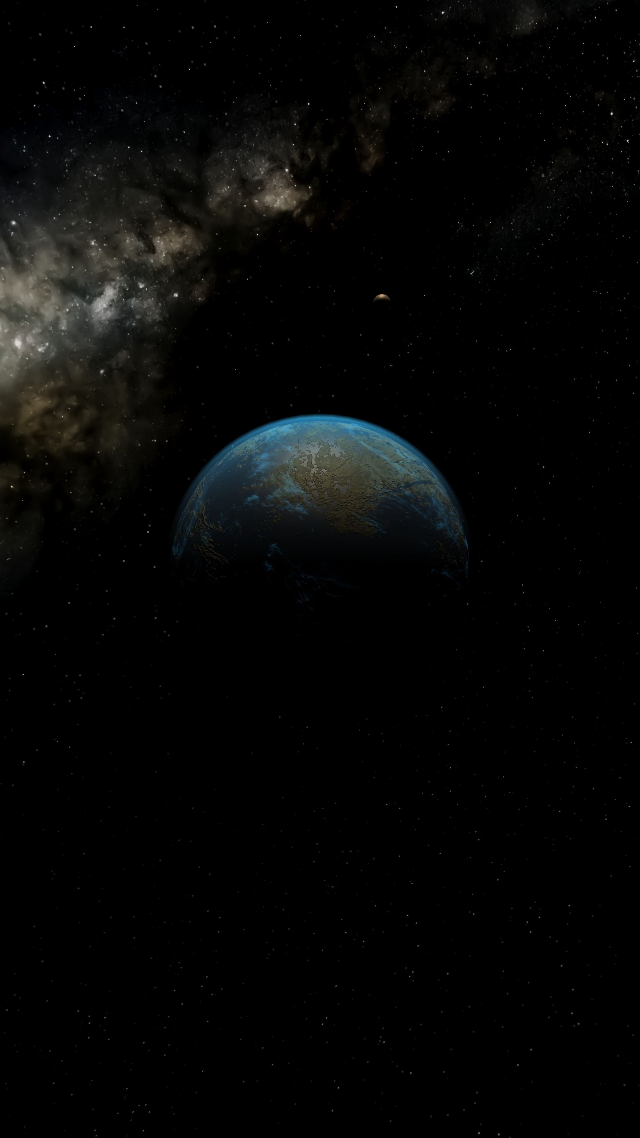 Planet silhouette, Space exploration, Celestial bodies, Dark void, Science fiction, 2160x3840 4K Phone