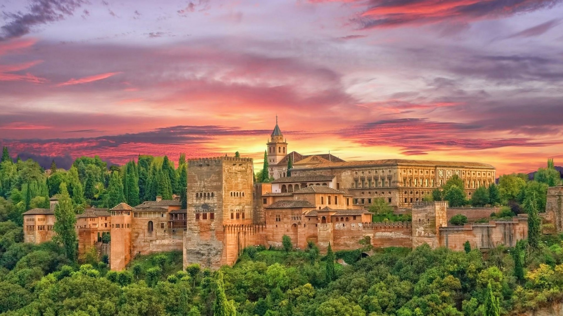 The Alhambra, Alhambra wallpapers, Travels, 1920x1080 Full HD Desktop