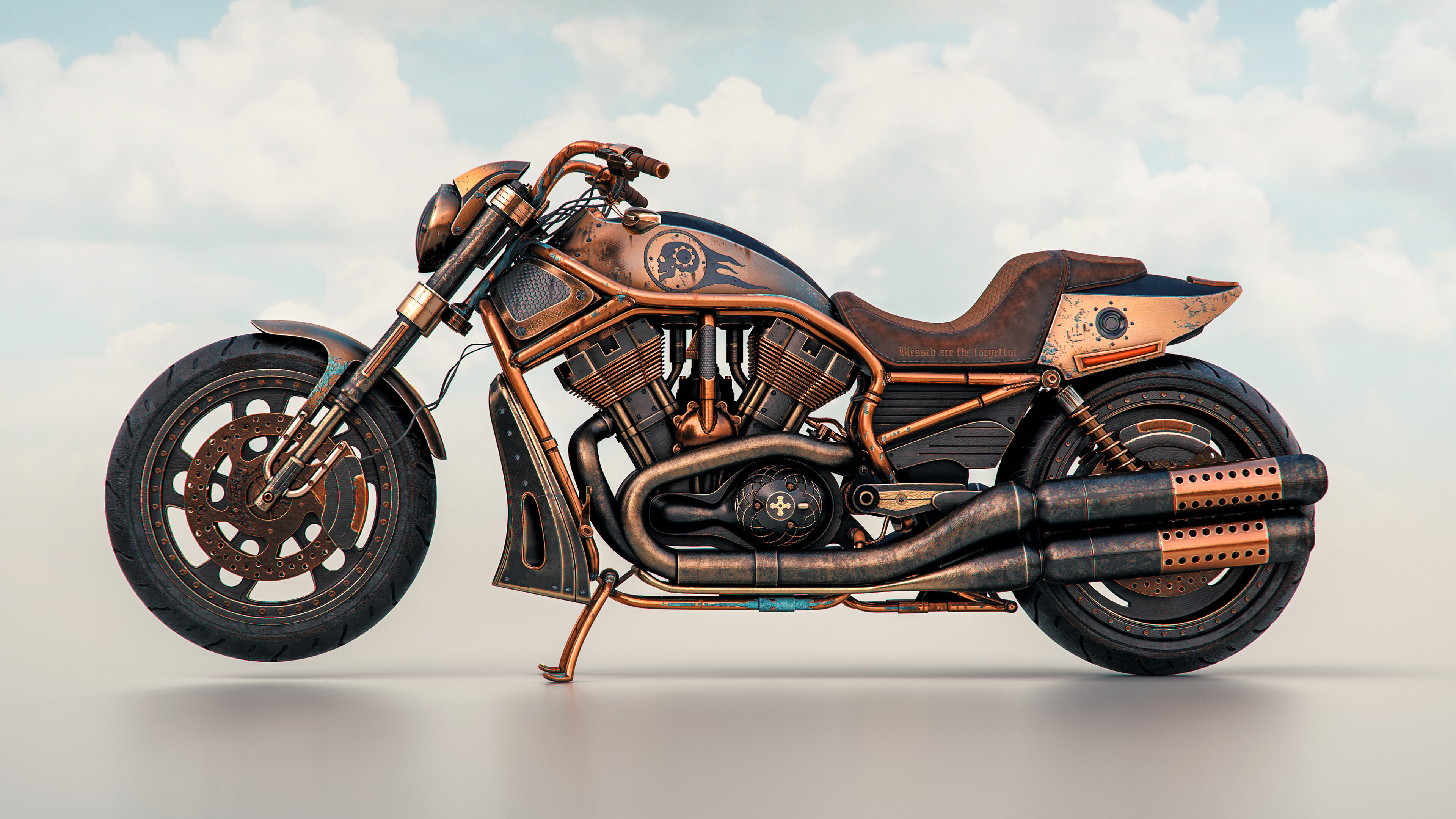 Night Rider Steampunk, Harley-Davidson Wallpaper, 3840x2160 4K Desktop