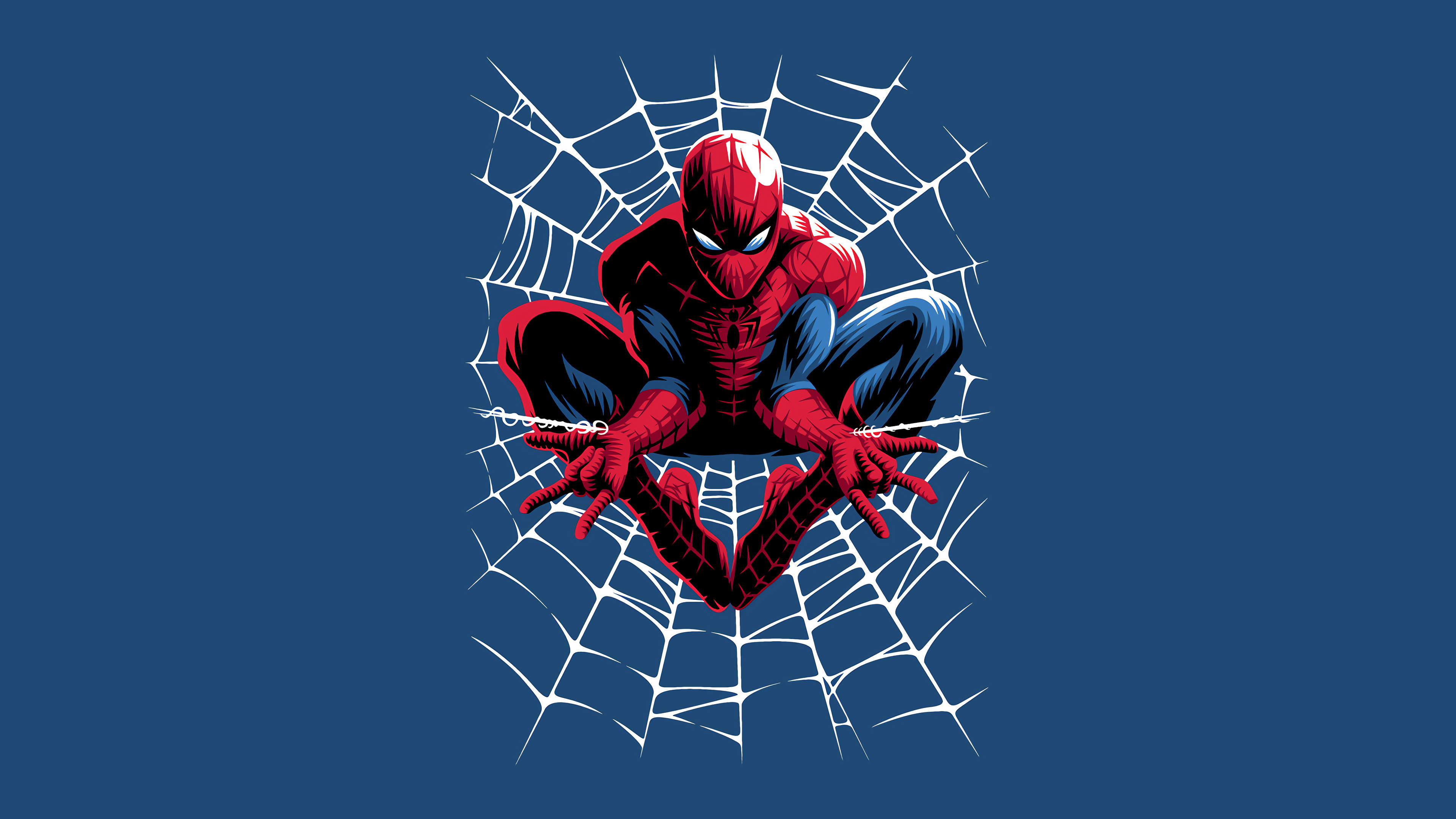 Spider-Man, white spiderweb, classic Spider-Man suit, 4K Desktop wallpaper