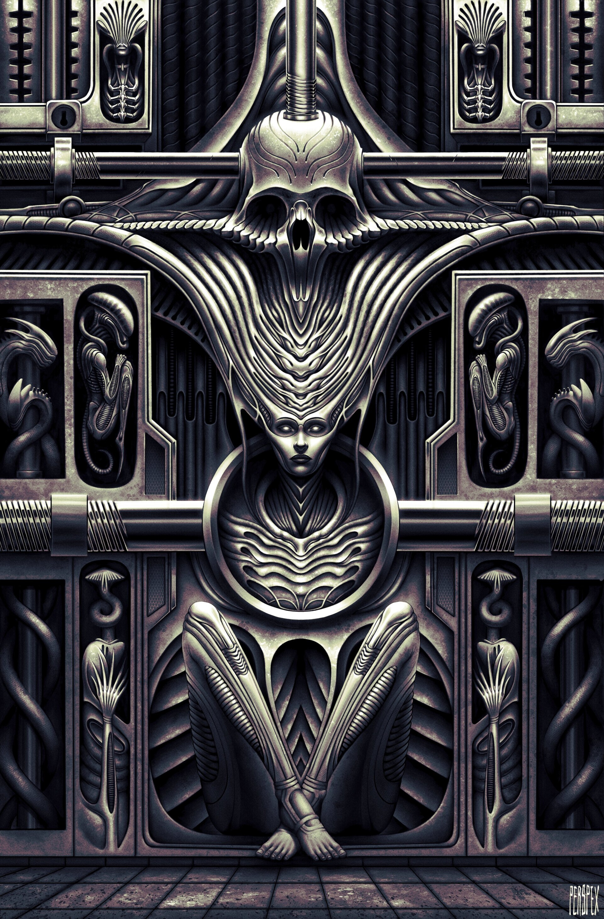 H.R. Giger, Otherworldly aesthetics, Nightmarish abstractions, Surrealist expressions, 1920x2920 HD Phone