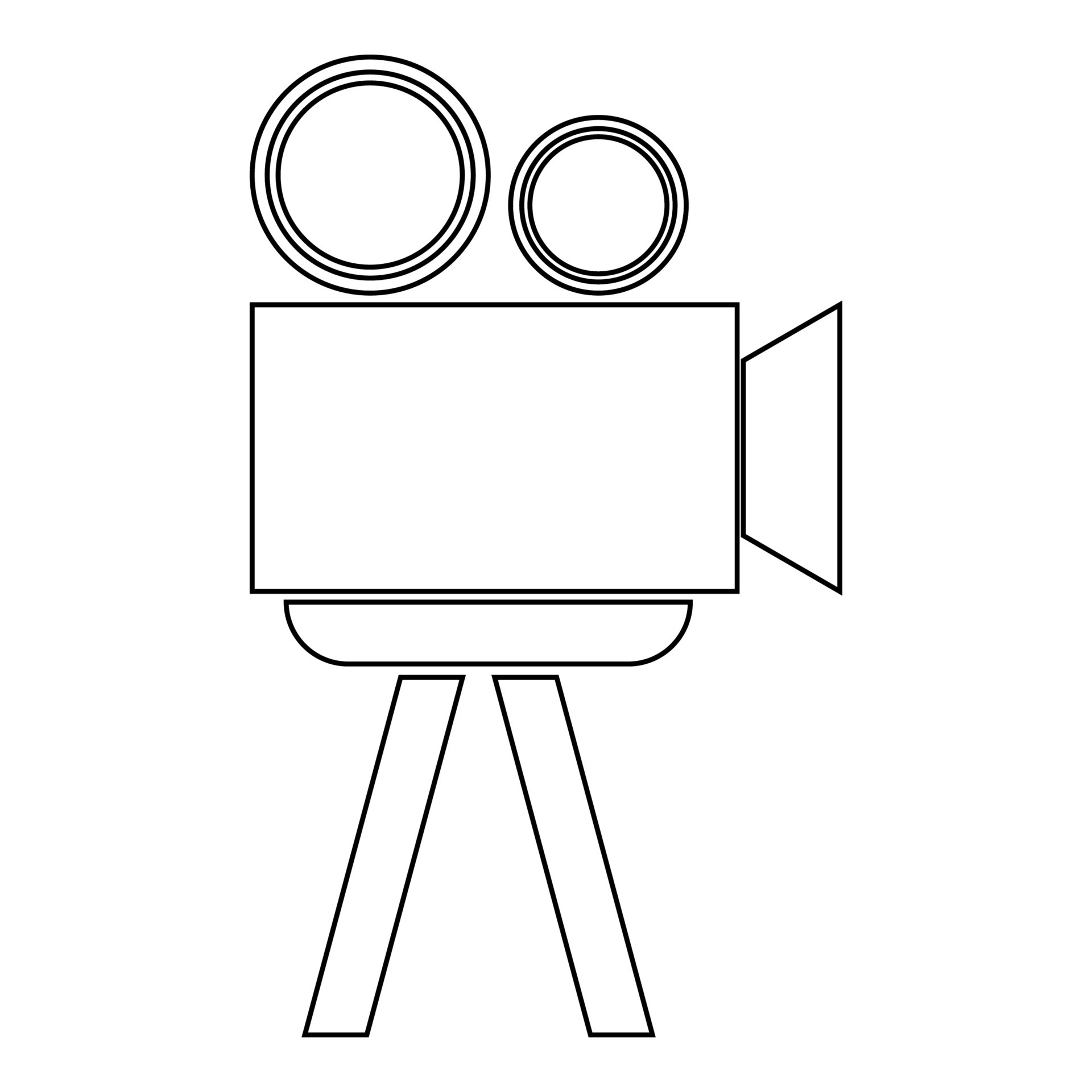 Cinematograph, Black Icon, Graphic Design, Vector Art, 1920x1920 HD Phone