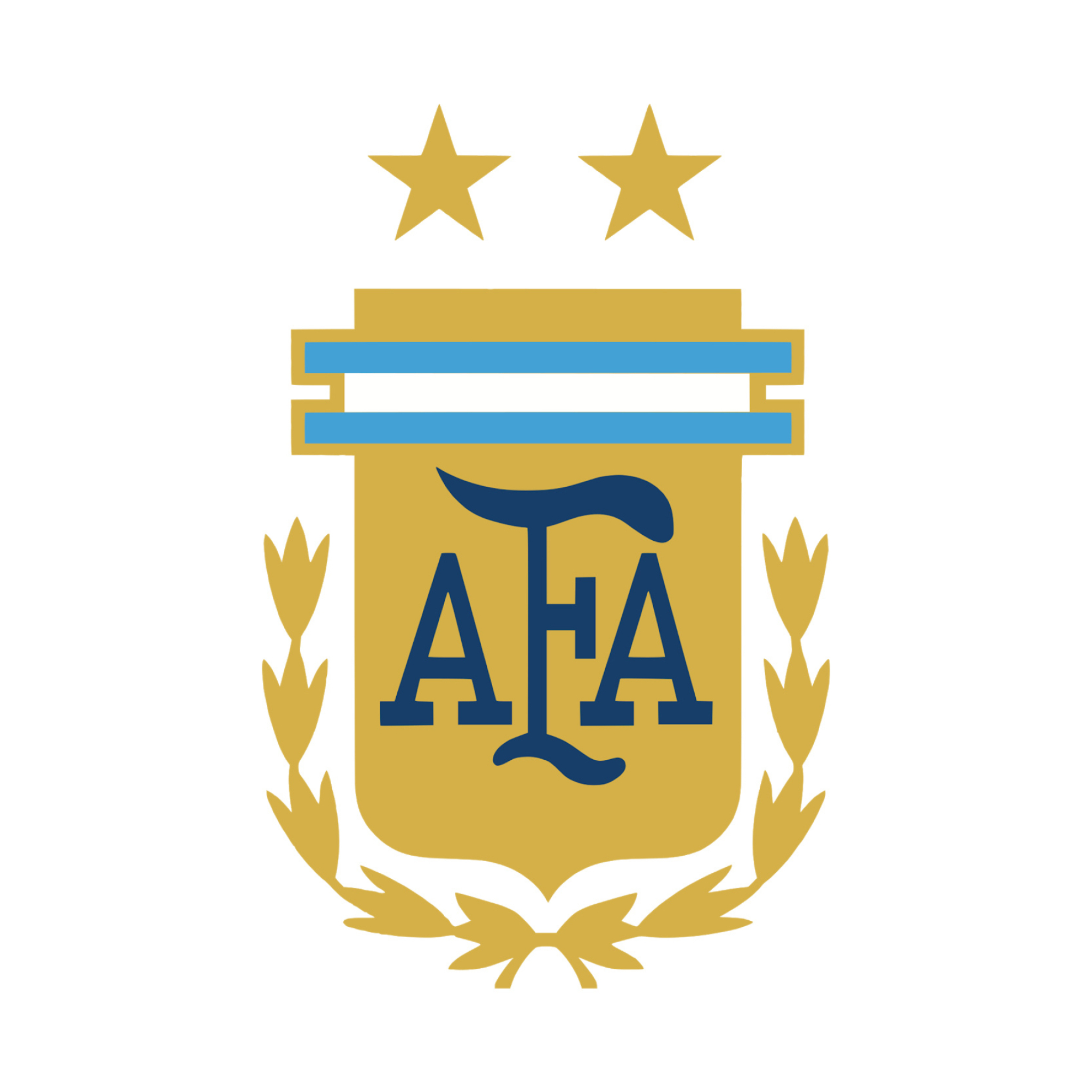 Argentine Football Association crest, AFA monogram, Two gold championship stars, HD Phone wallpaper