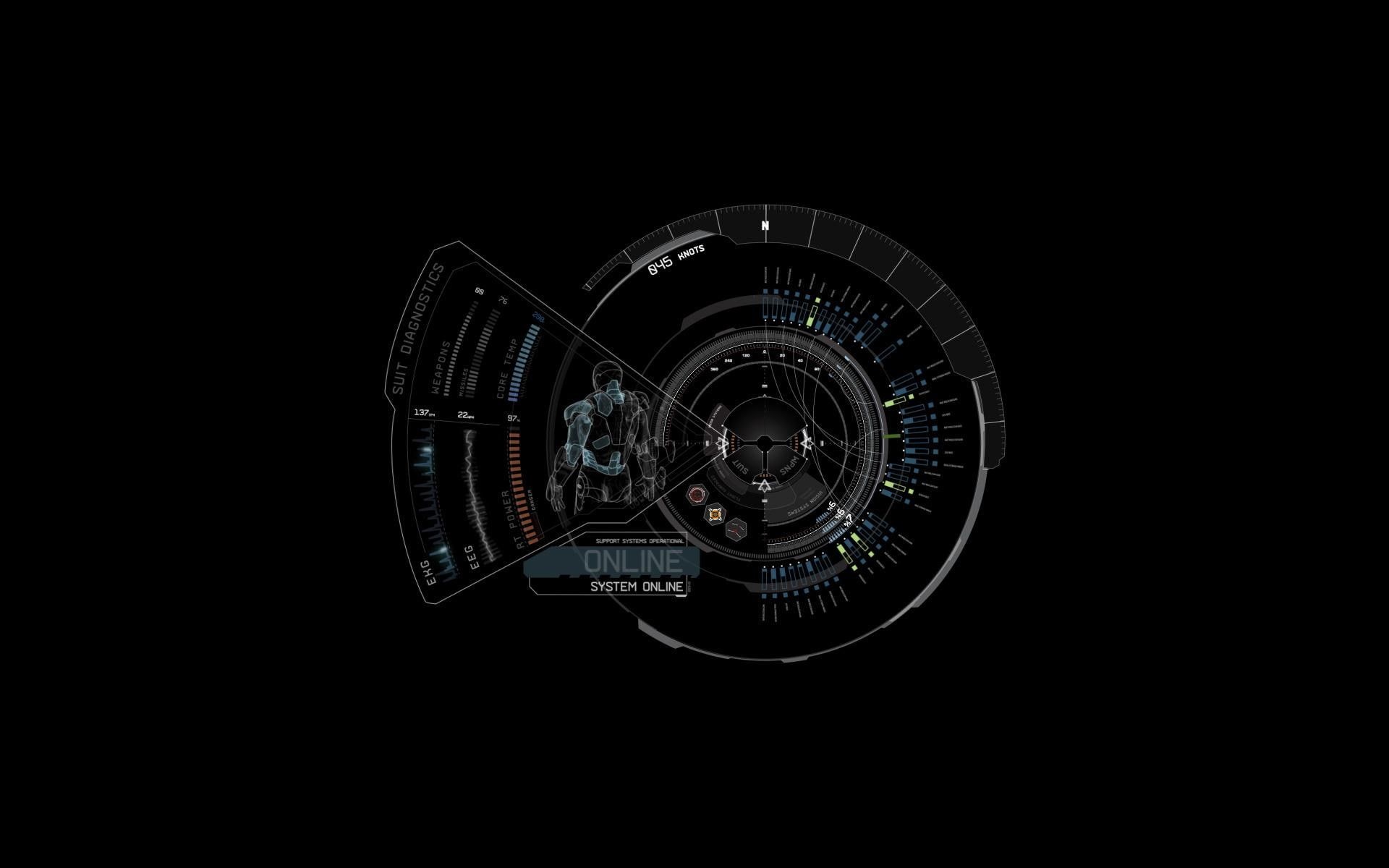 HD wallpaper of Jarvis, Iron Man's AI, Futuristic display, Movie-inspired wallpaper, 1920x1200 HD Desktop