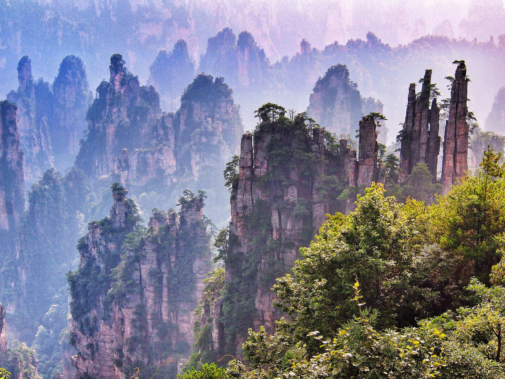 Favorite background, Stone pillars, Mist, 2050x1540 HD Desktop