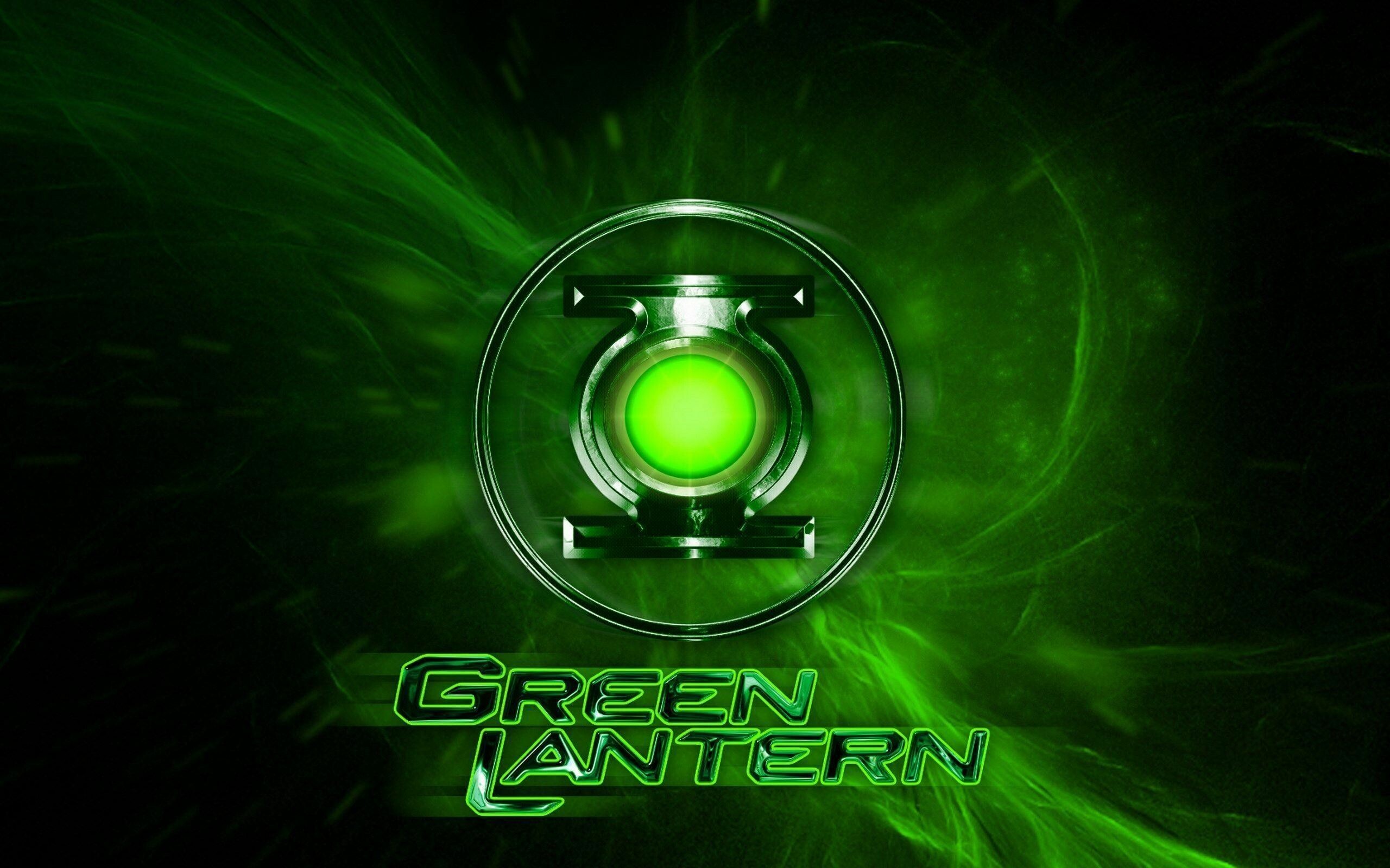 Green Lantern comics, Logo wallpapers, Black background, 4K resolution, 2560x1600 HD Desktop