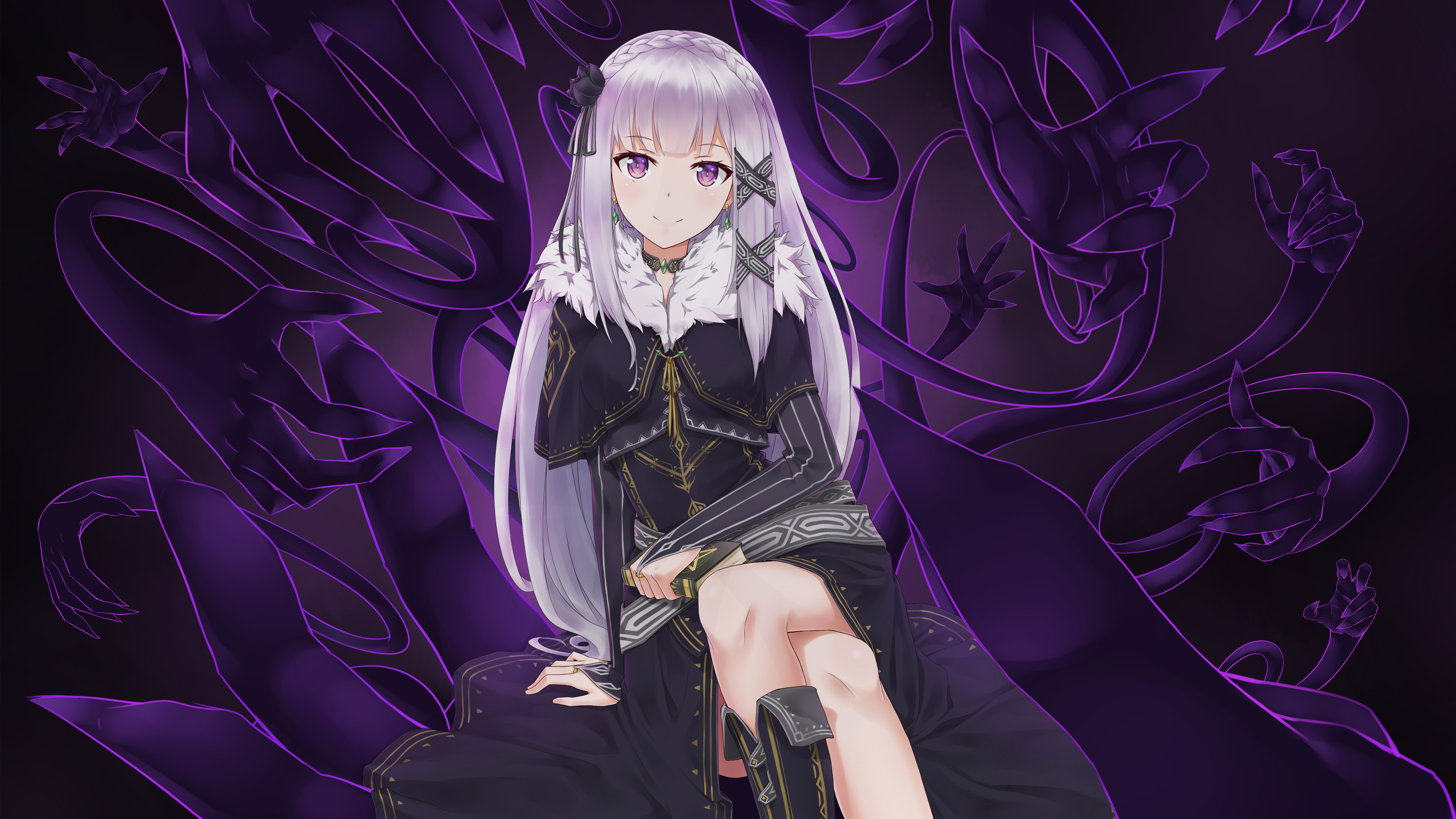 Satella, Witch of Envy shadow hands, Re:Zero Starting Life in Another World, 4K Desktop wallpaper